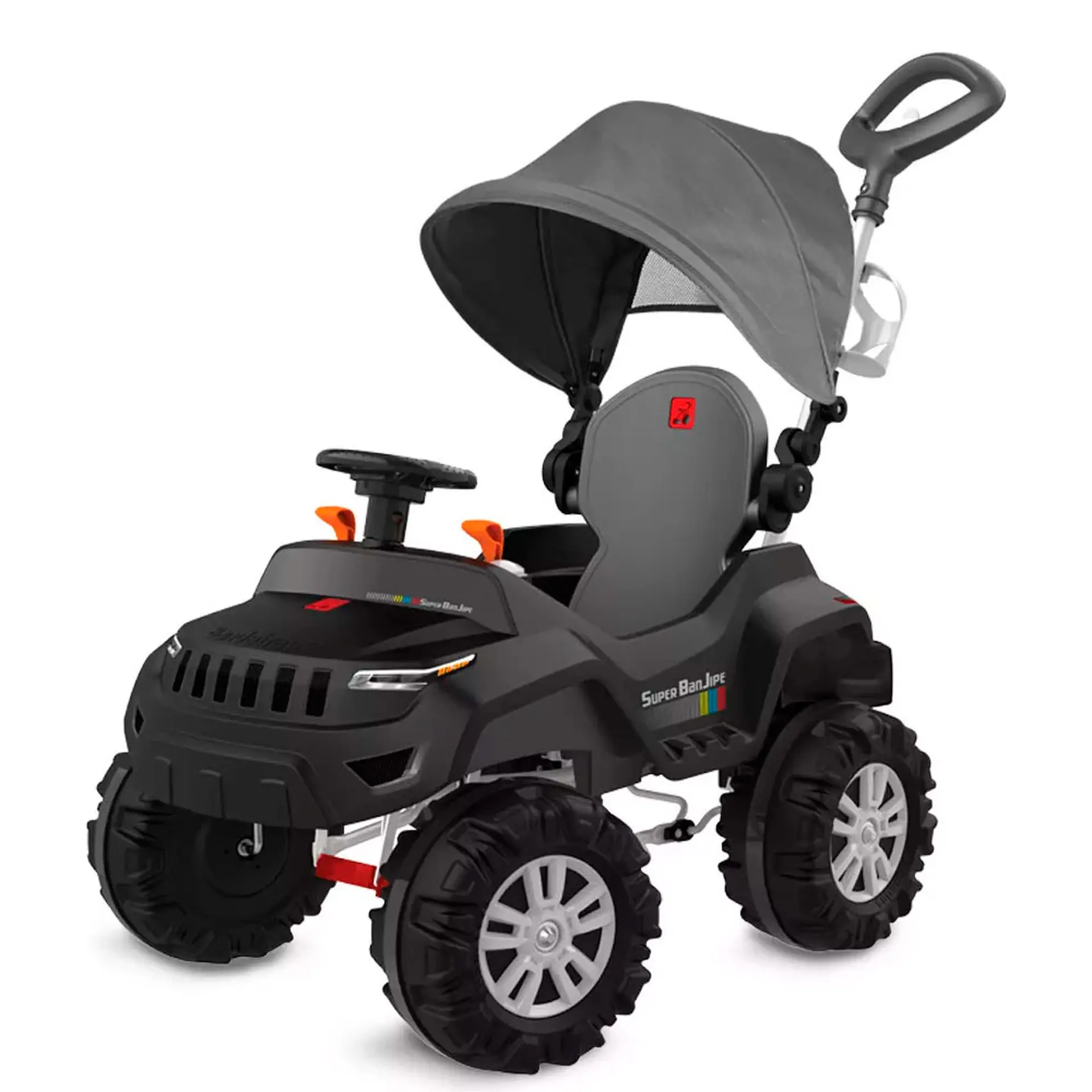 Carro de Passeio a Pedal Infantil Reclinável Bandeirante Super Banjipe - Preto