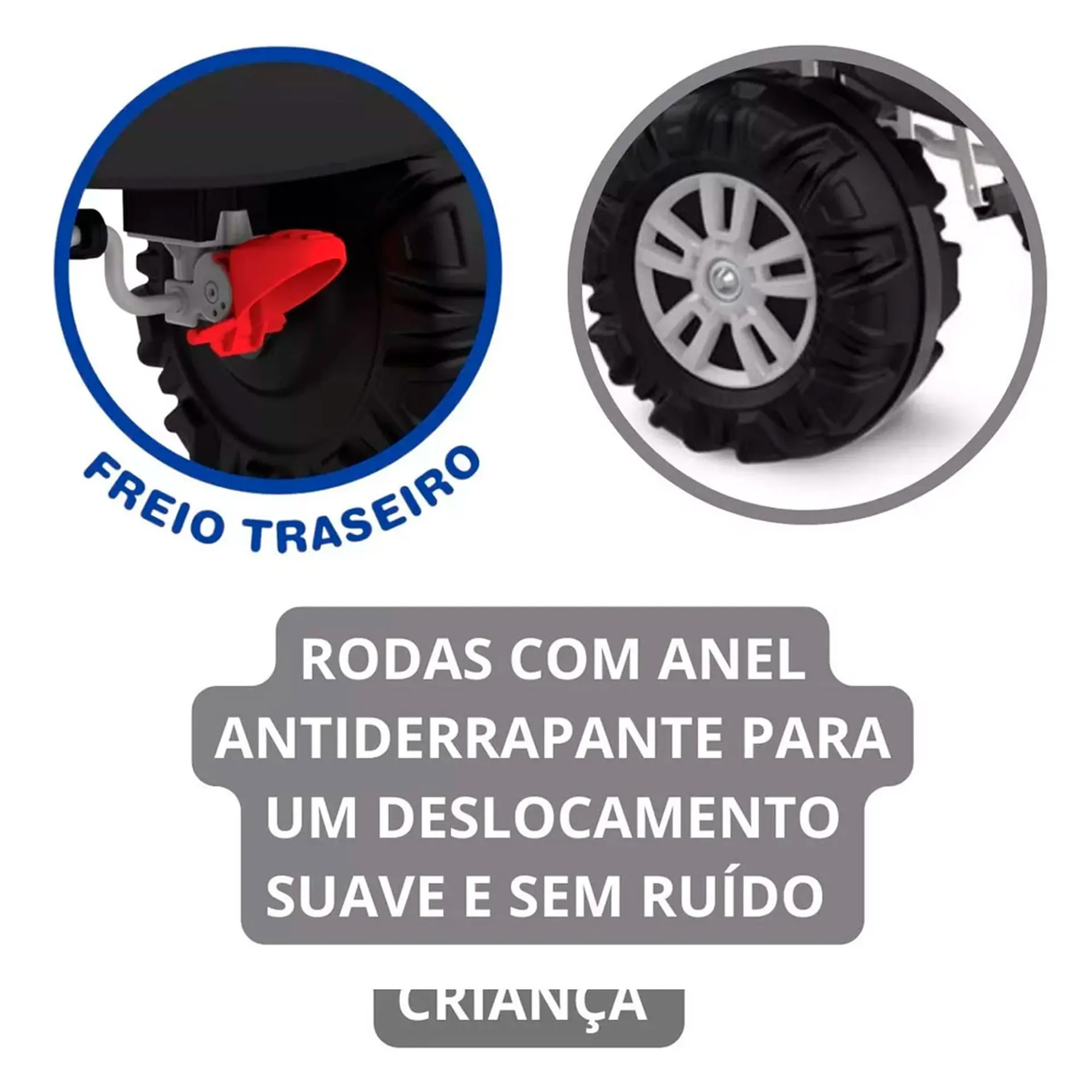 Carro de Passeio a Pedal Infantil Reclinável Bandeirante Super Banjipe - Preto