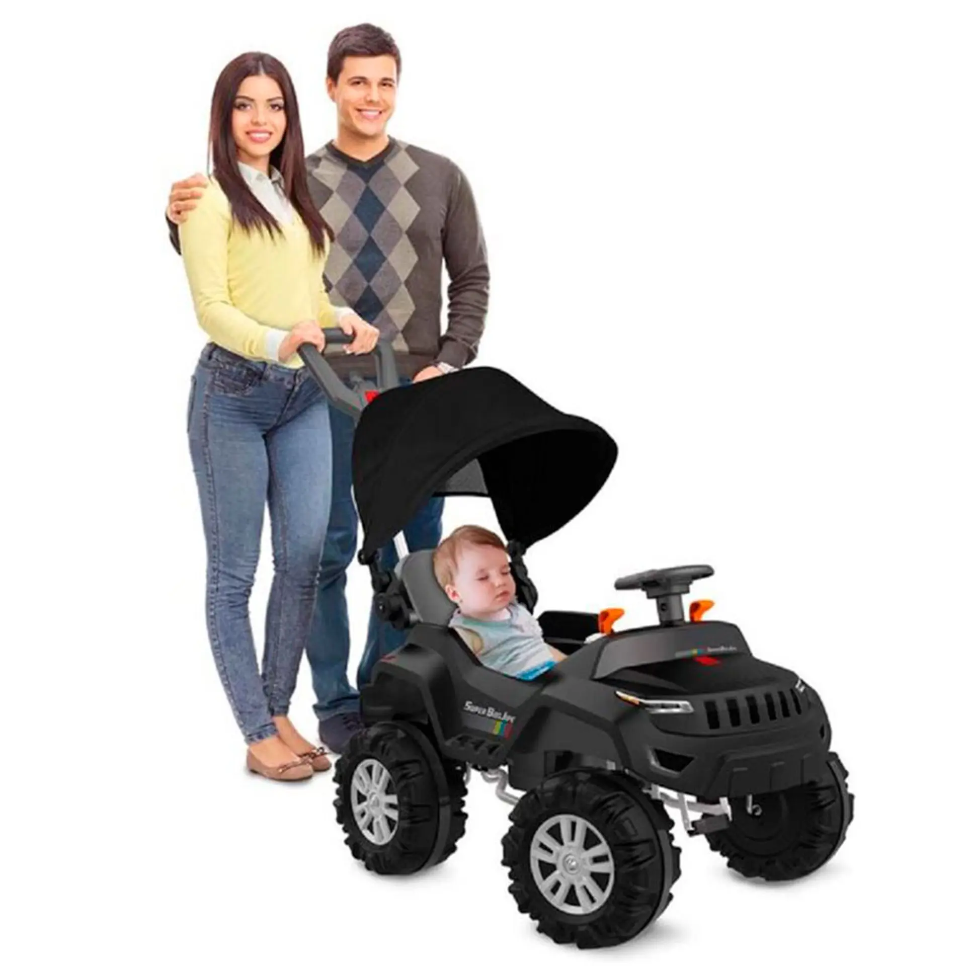 Carro de Passeio a Pedal Infantil Reclinável Bandeirante Super Banjipe - Preto