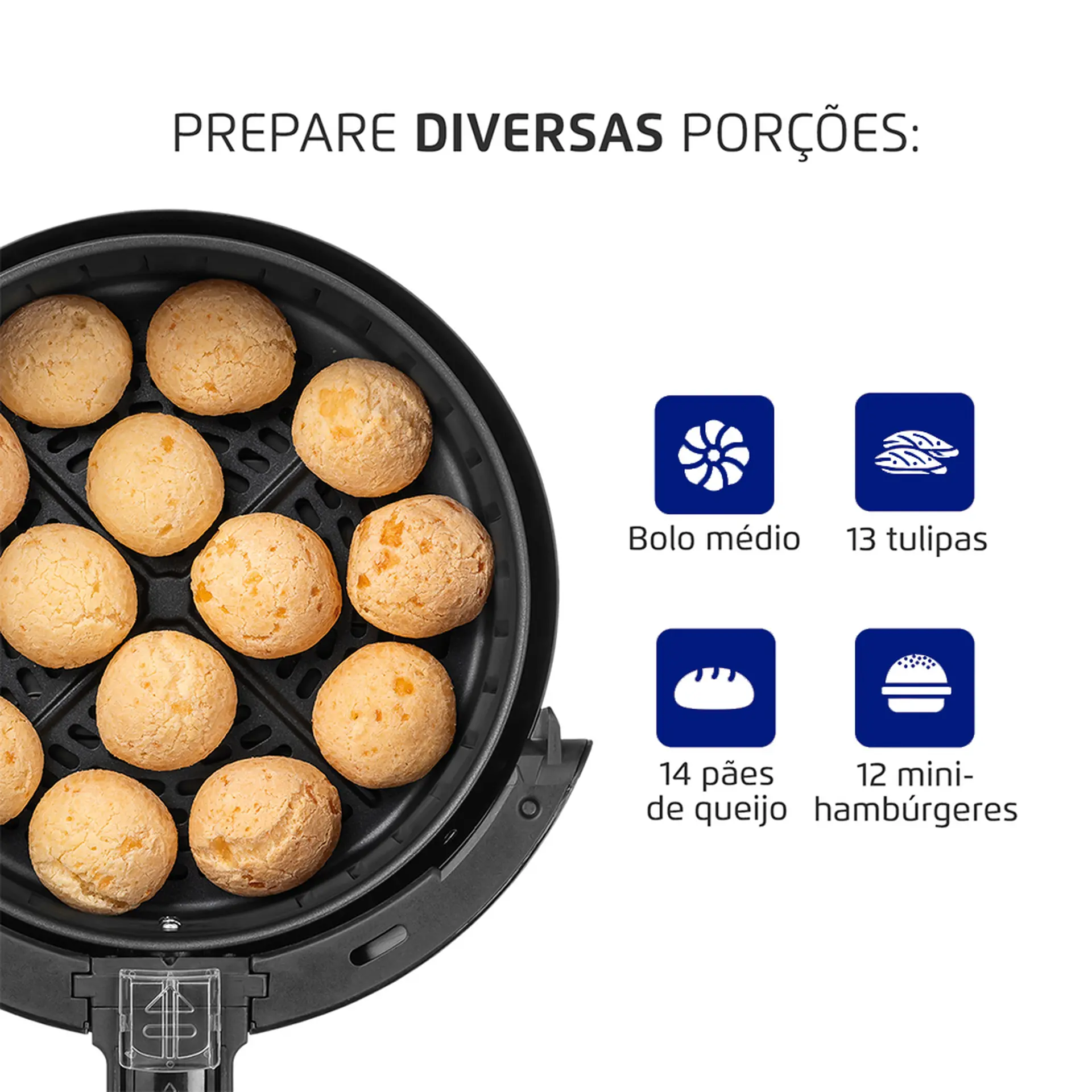 Fritadeira Elétrica Air Fryer Mondial Pratic AF-36 3,6L 1500W - Preto/Inox - 110 Volts