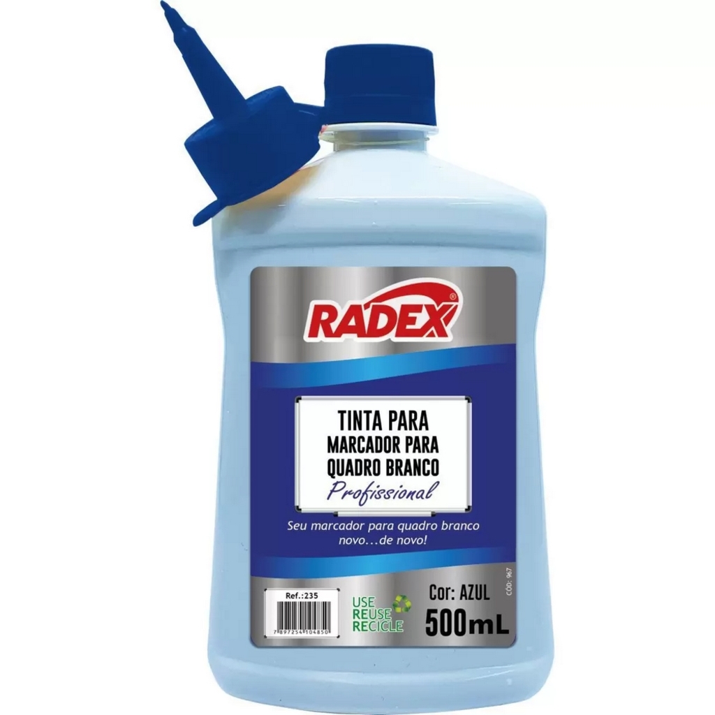 Tinta Marcador Para Quadro Branco 500 ml Azul Radex - Unitário - 235