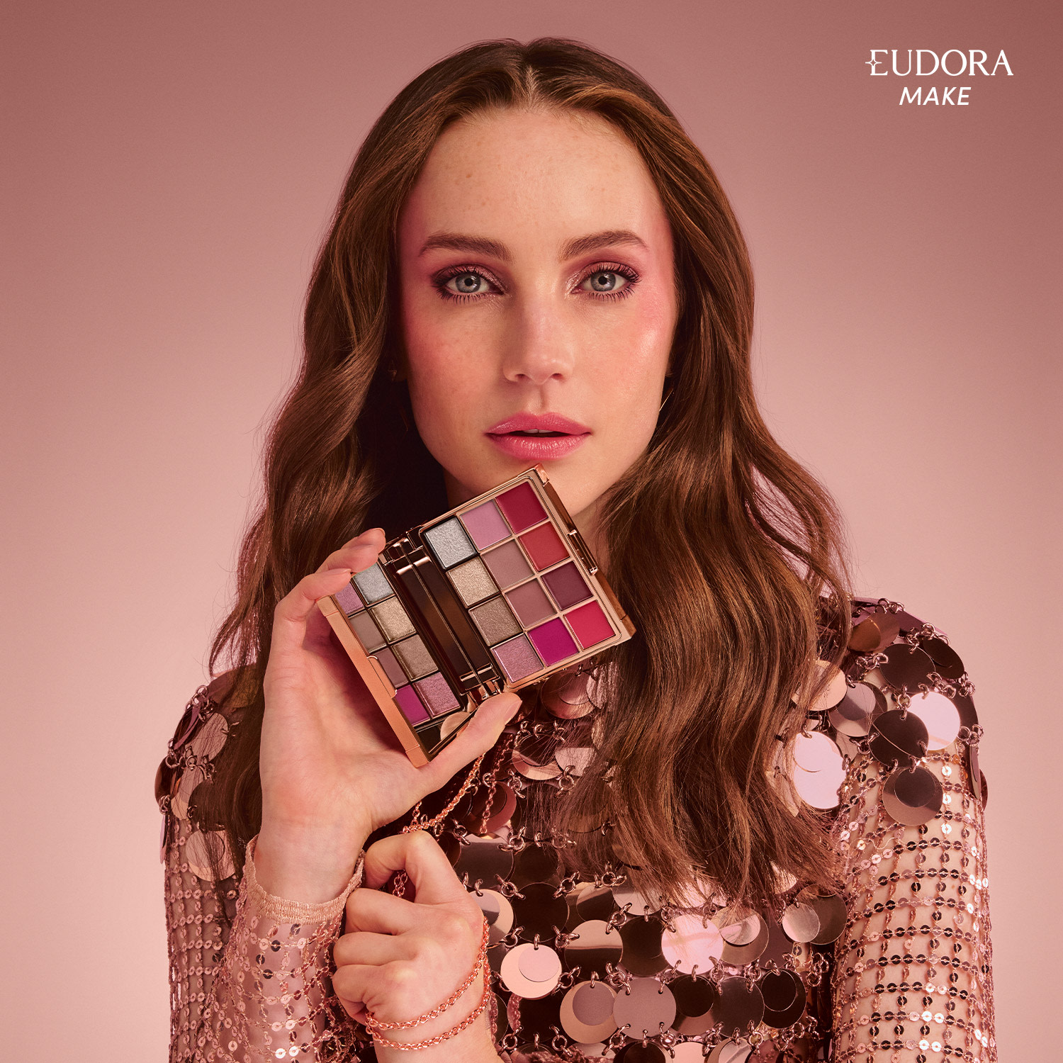 Paleta Multifuncional Clutch Metals Rosé Eudora Make 10g