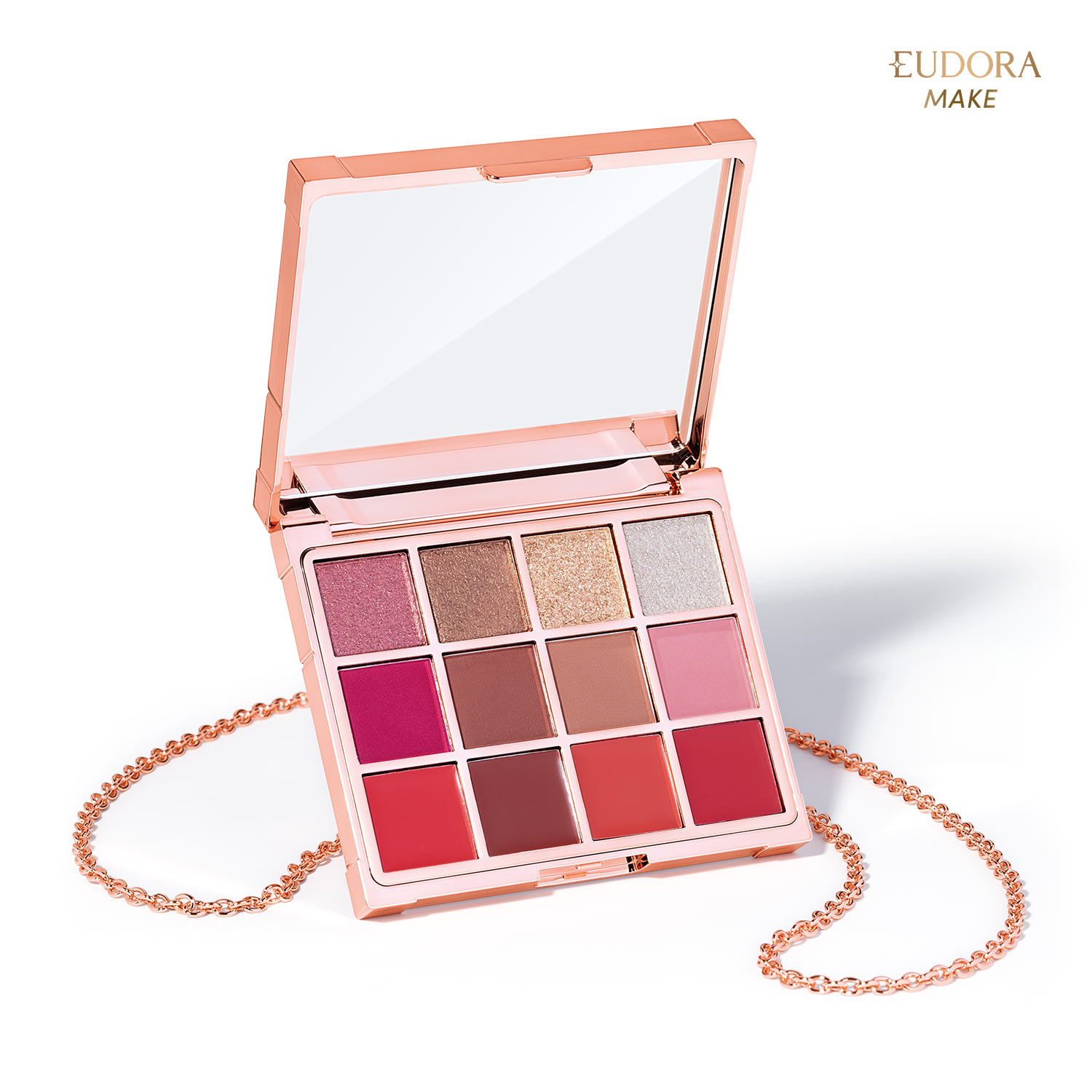 Paleta Multifuncional Clutch Metals Rosé Eudora Make 10g
