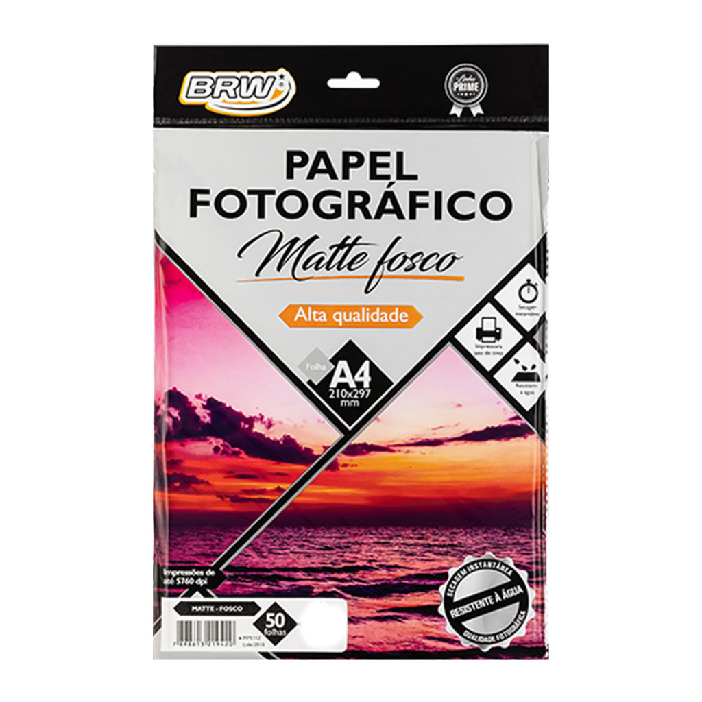 Papel Fotográfico Matte A4 180 Gramas 50 Folhas Fosco BRW - PP5118
