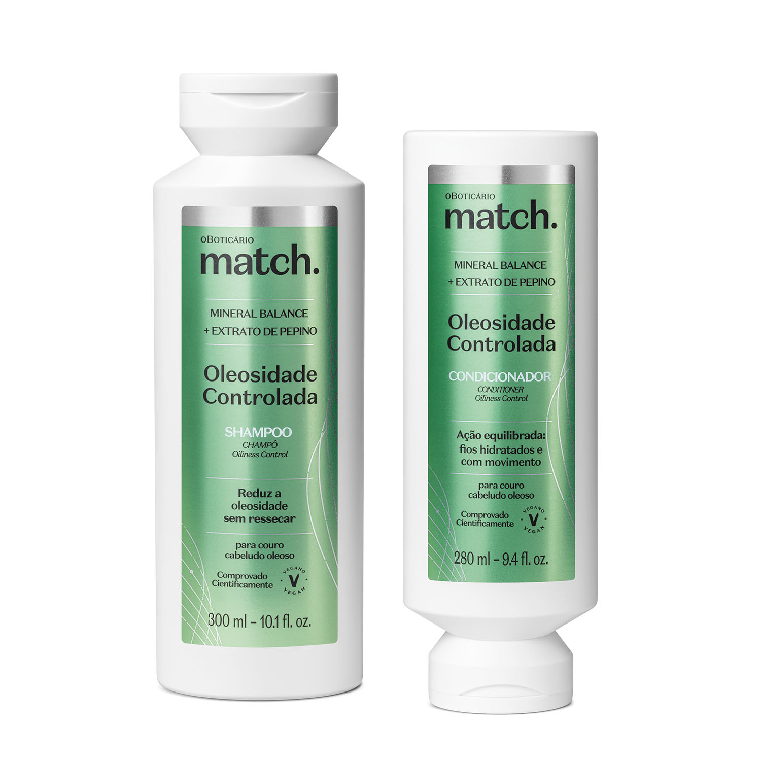 Combo Match Oleosidade Controlada: Shampoo 300ml + Condicionador 280ml