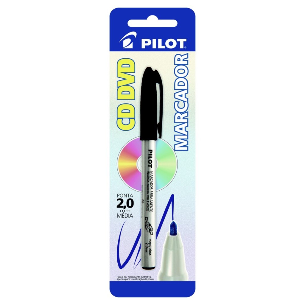 Caneta CD+DVD 2.0mm Preto - Pilot - Unitário - 1481509SM024PR