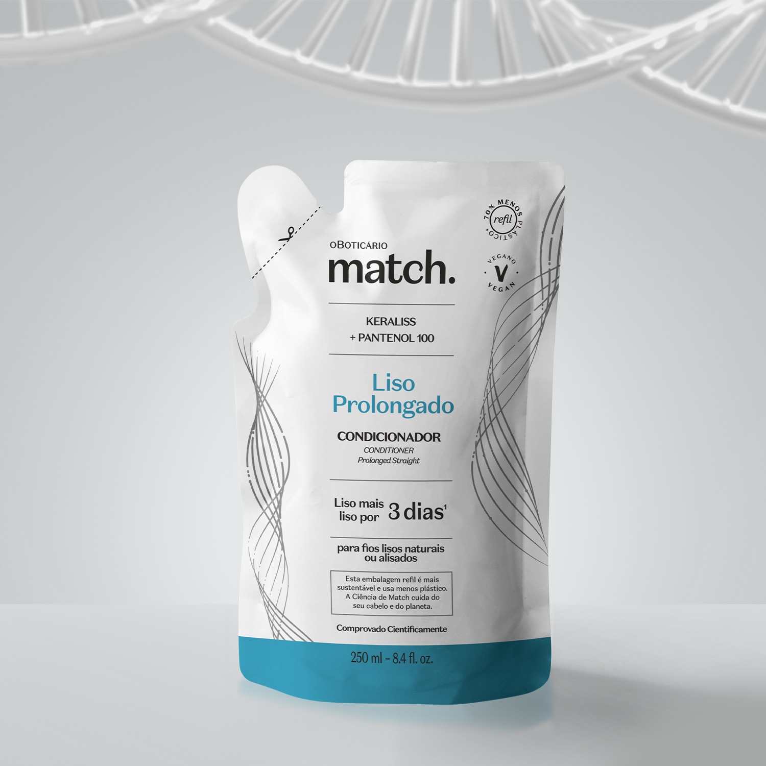 Refil Condicionador Match Liso Prolongado 250ml