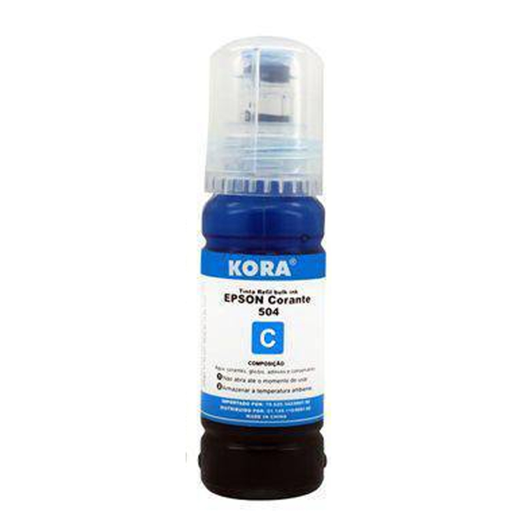 Tinta Bulk Ink Epson 504/544 Azul Corante 70ml Kora - R-EP70C