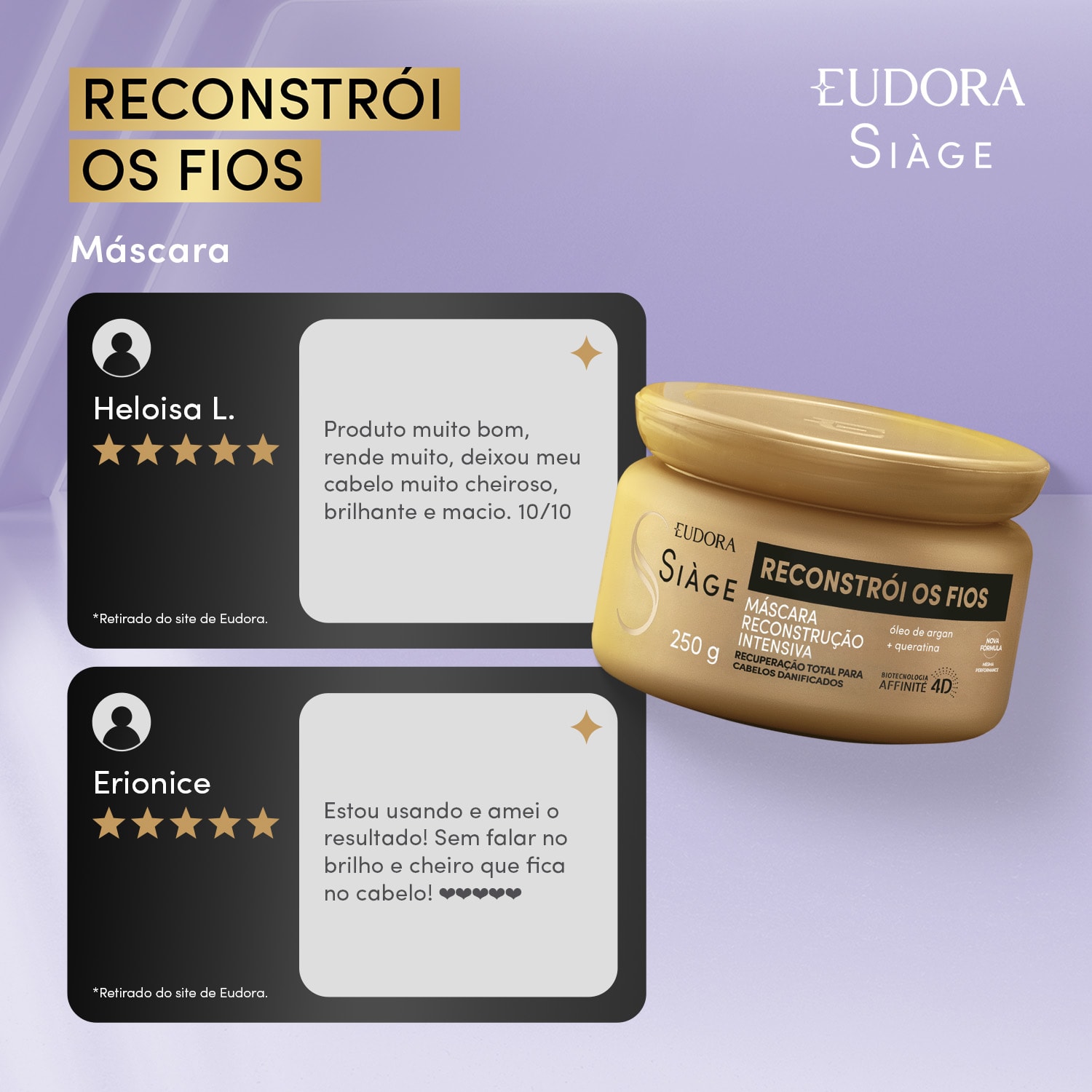 Máscara Capilar Siàge Reconstrói Os Fios 250g