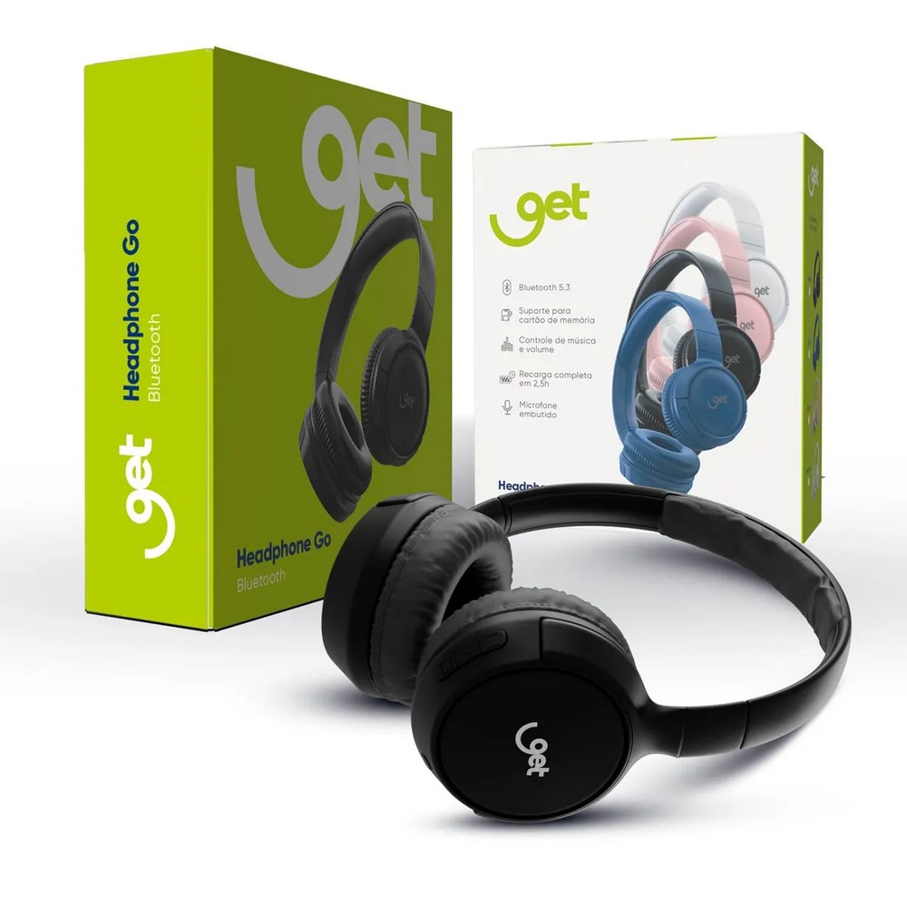 Fone de Ouvido Headset Bluetooth Microfone e Entrada para MicroSD Preto GO Get 71838