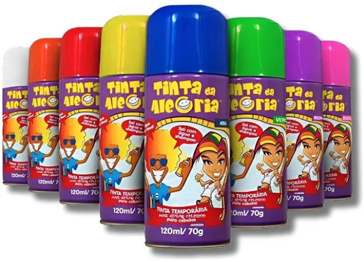Tinta da Alegria Spray Colorido 150 ml Carnaval Azul