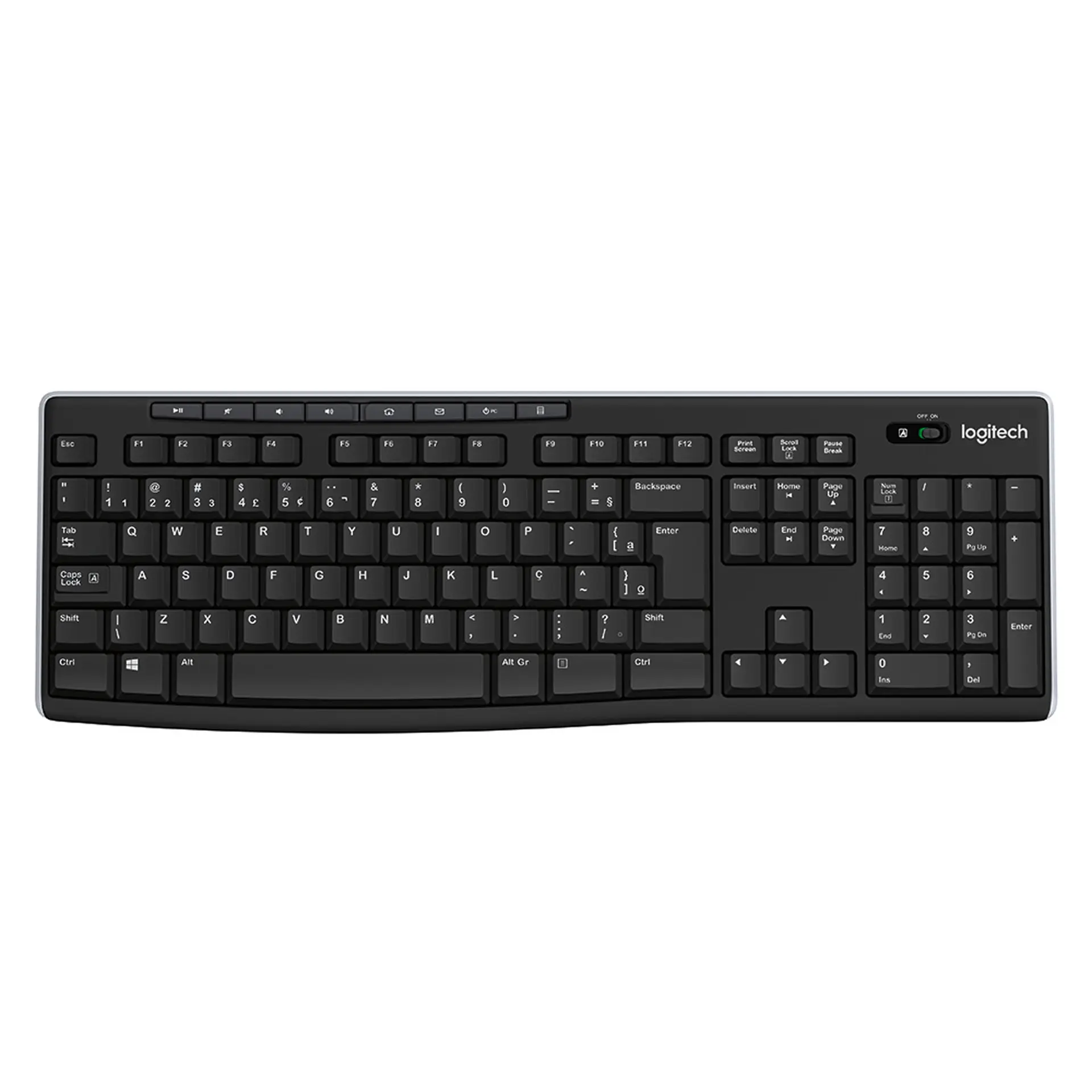 Teclado Logitech K270 Sem Fio Plug And Play ABNT2 - Preto