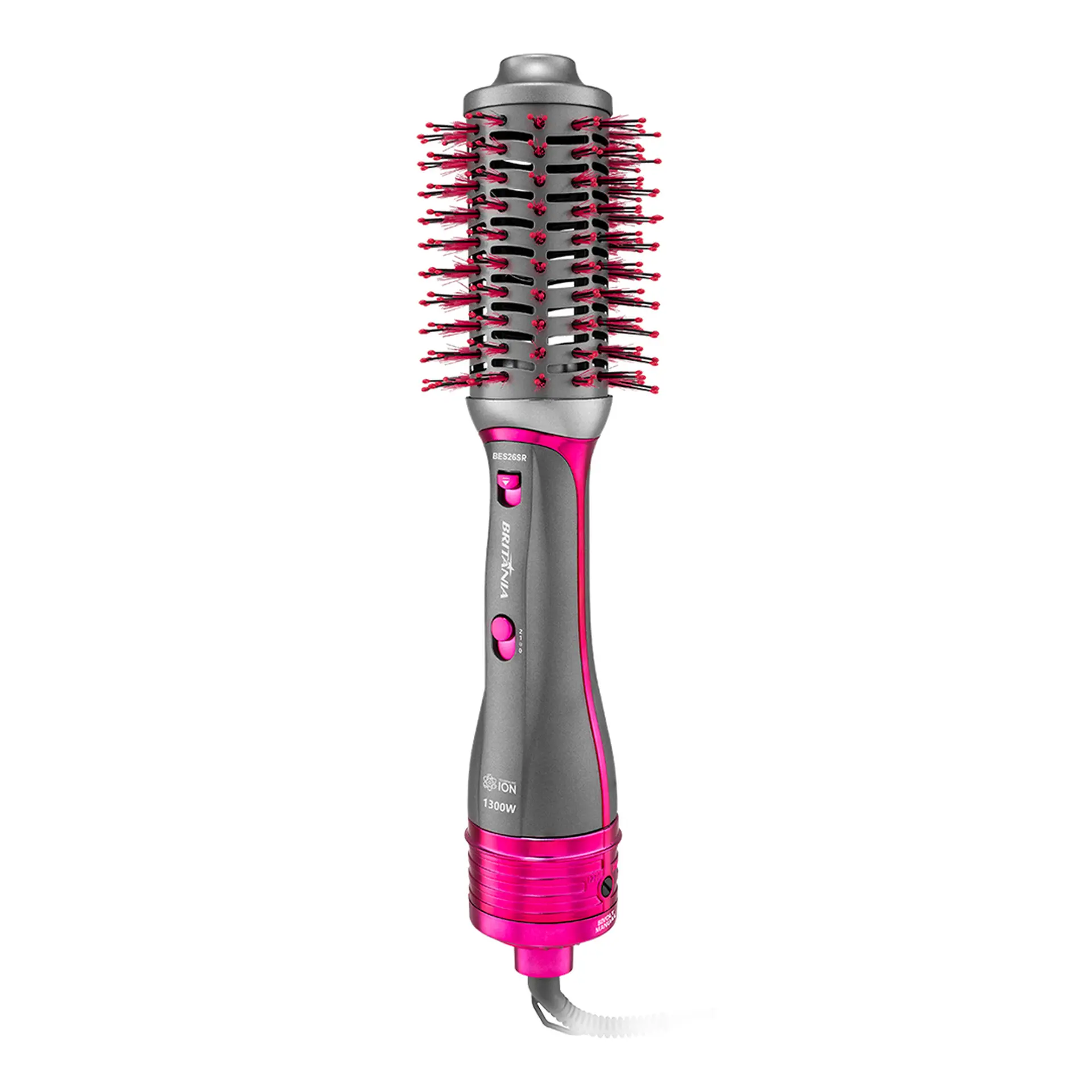 Escova Secadora Britânia 4 em 1 1300W BES26 - Rosa/Prata - Bivolt