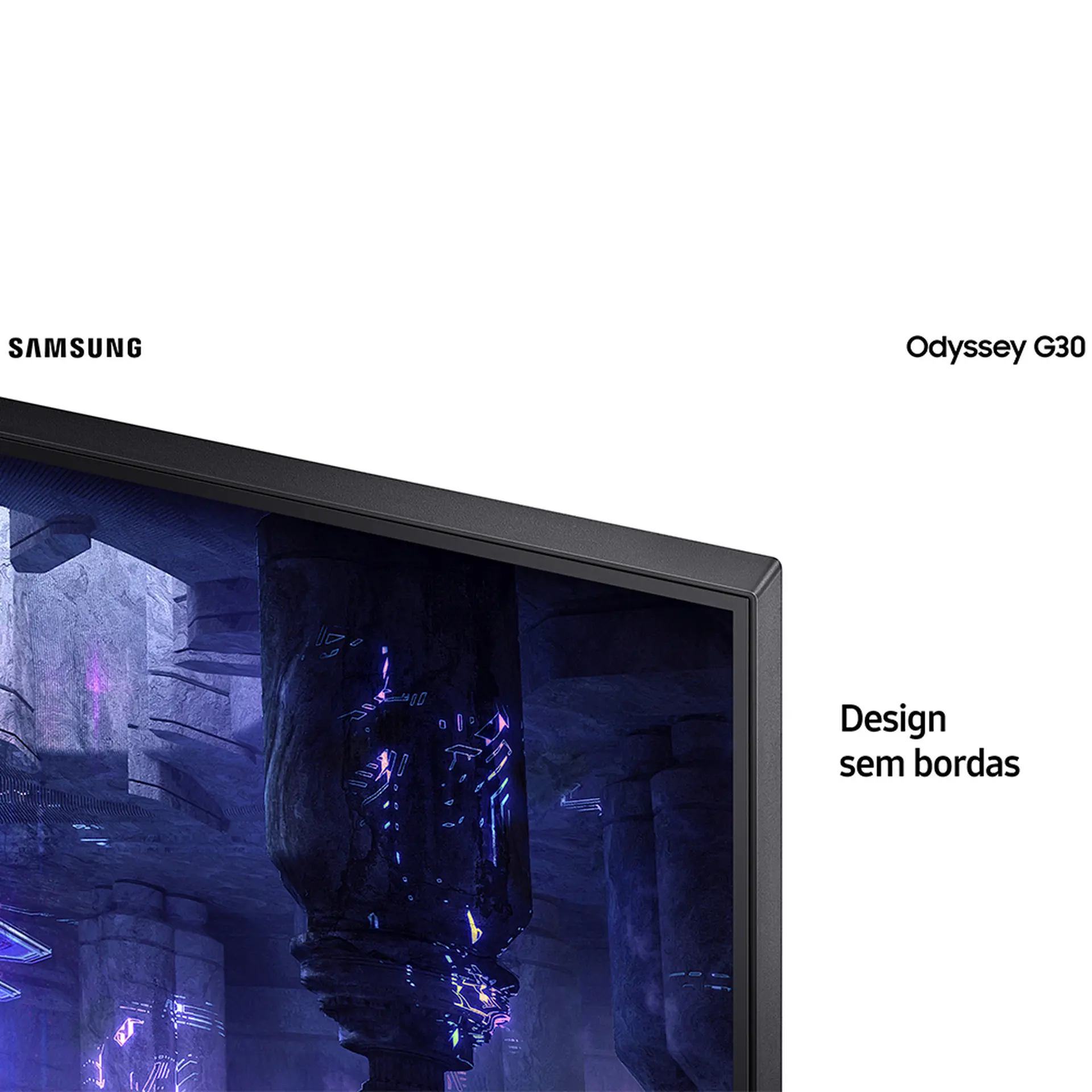 Monitor Gamer Samsung Odyssey G30 VA 24" Wide Full HD HDMI LS24BG300ELMZD - Preto - Bivolt