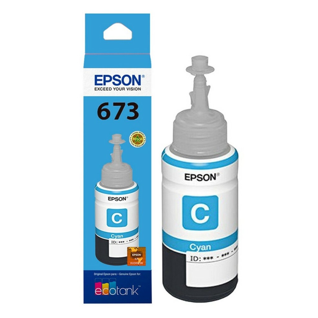 Tinta para Cartucho Epson Cyan Original - T673220 - T673120 - 6.500 páginas para L800, L805, L810, L850, L1800