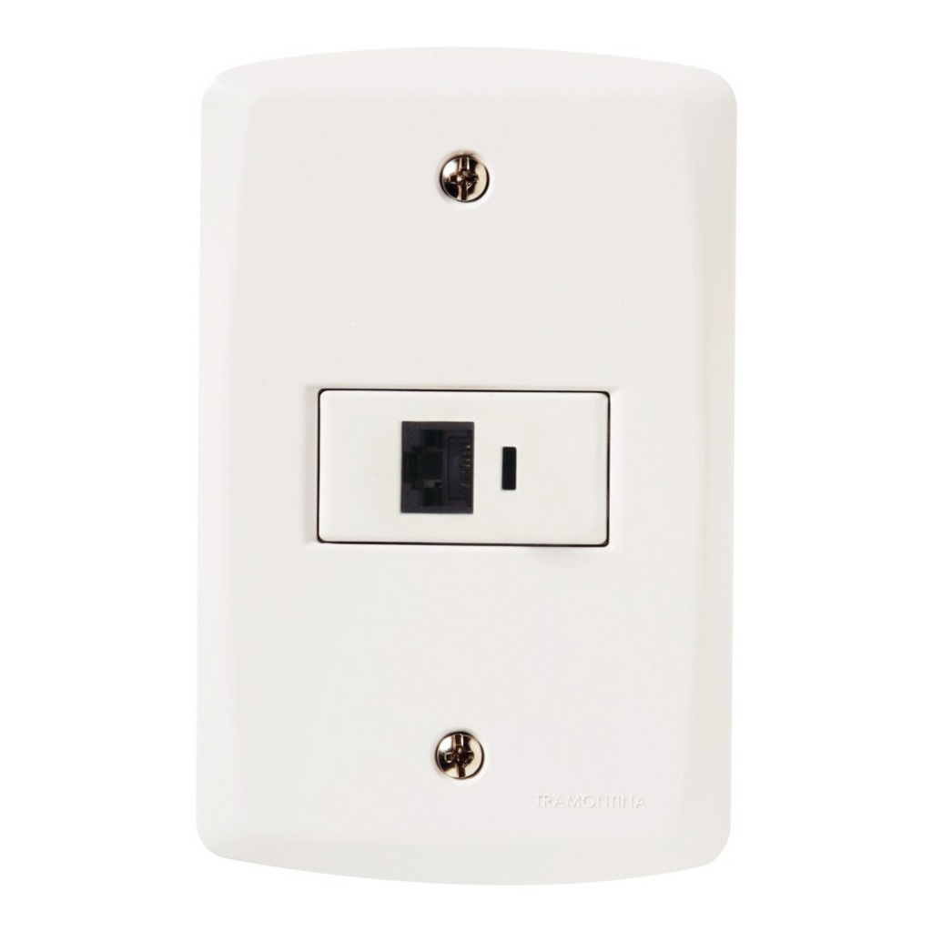 Tomada para RJ45 CAT.6 com Espelho 4x2 Branco Lux2 Tramontina - 57145/022