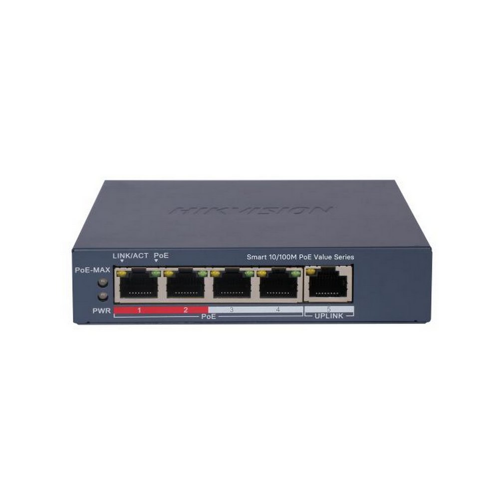 Switch PoE Hikvision DS3E1105PEIM 4 Portas 10/100 Mbps 1 Link