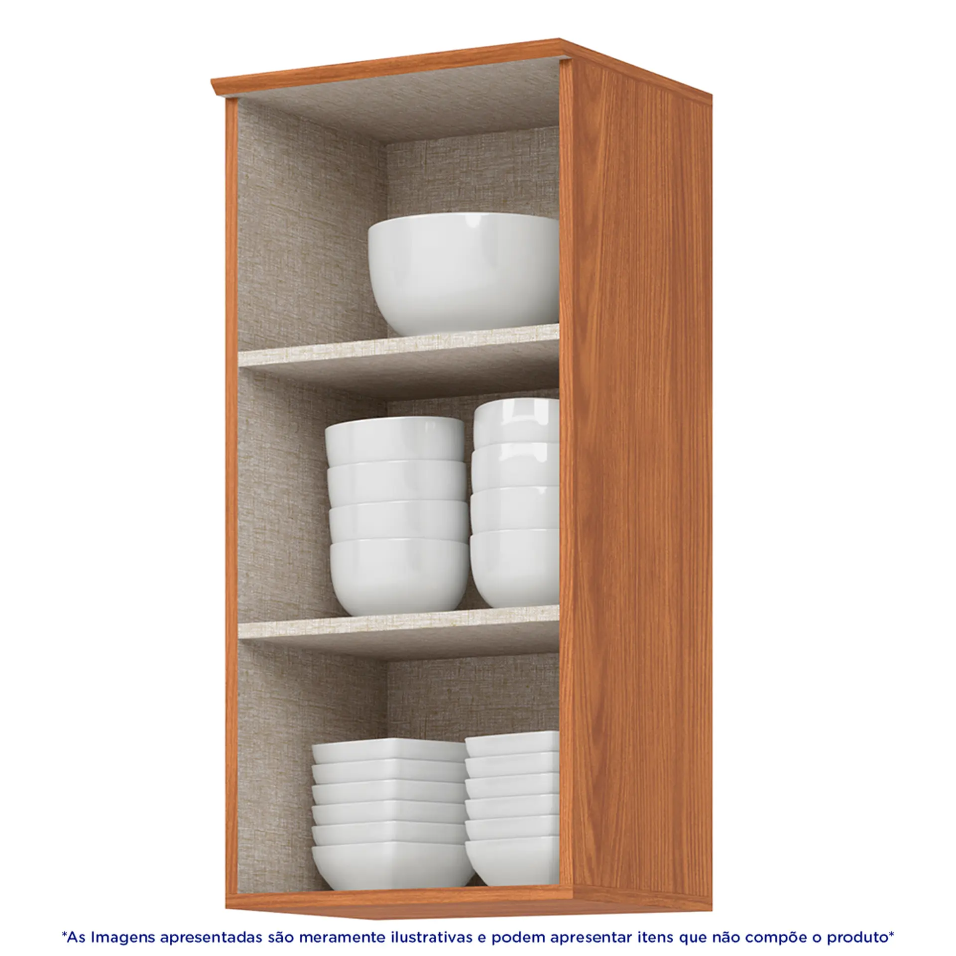 Armário Aéreo 40cm 1 Porta MDP MDF Requinte Henn - Nature