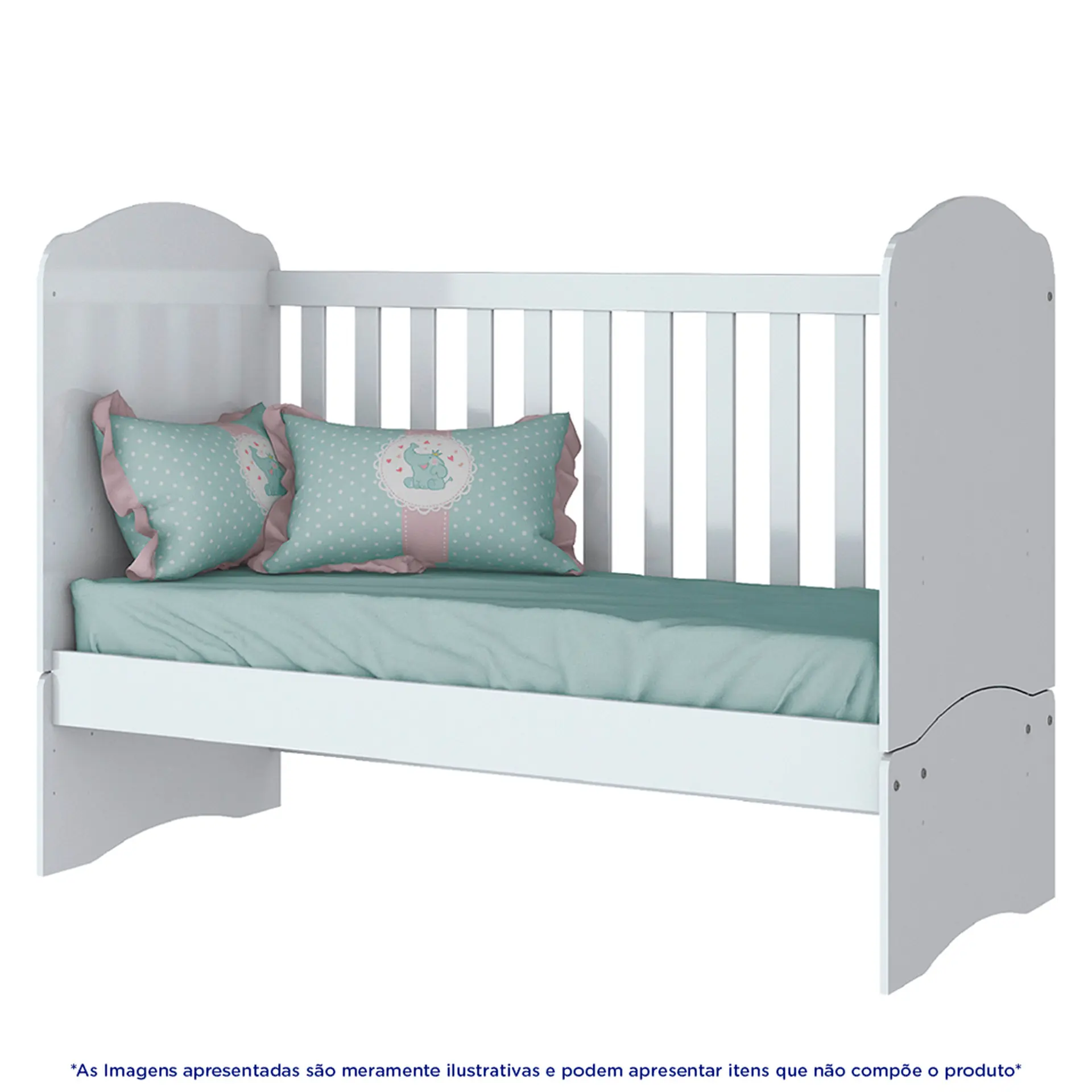 Berço Multifuncional Mini Cama Bala de Menta Henn - Branco