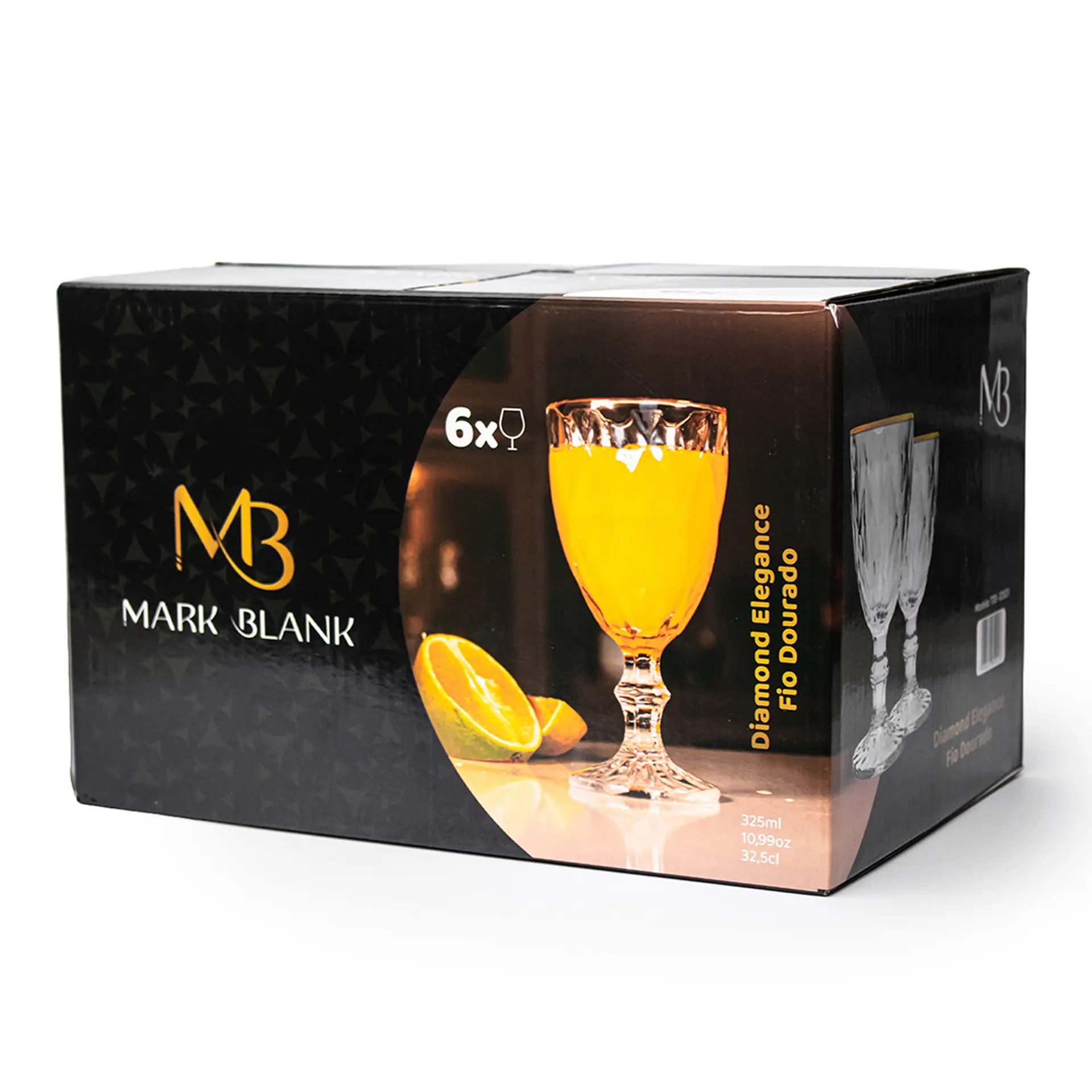 Conjunto de Taças 325ml 6 Peças Diamond Mark Blank