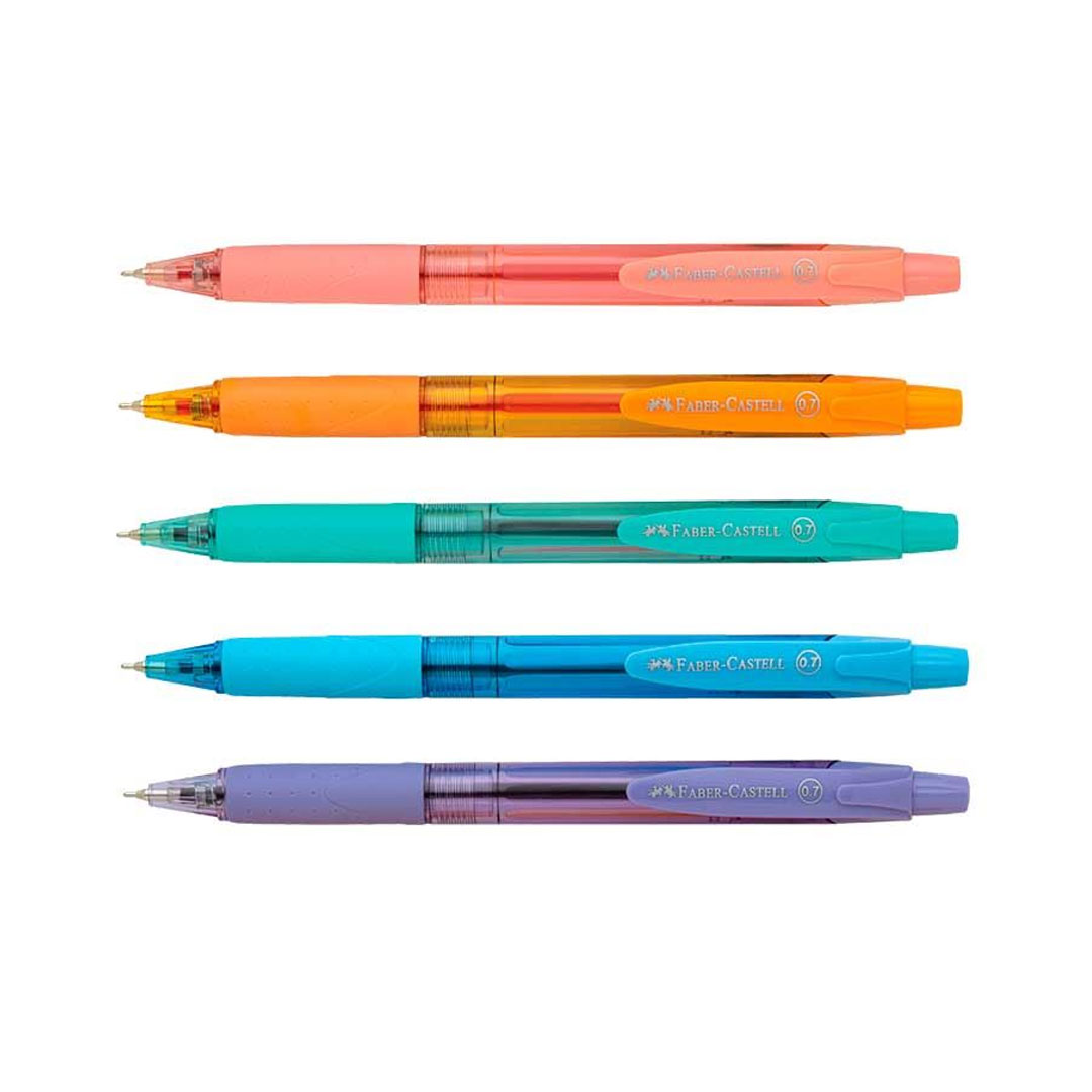 Caneta Esferográfica Faber-Castell Poly Candy Colors 5 Cores