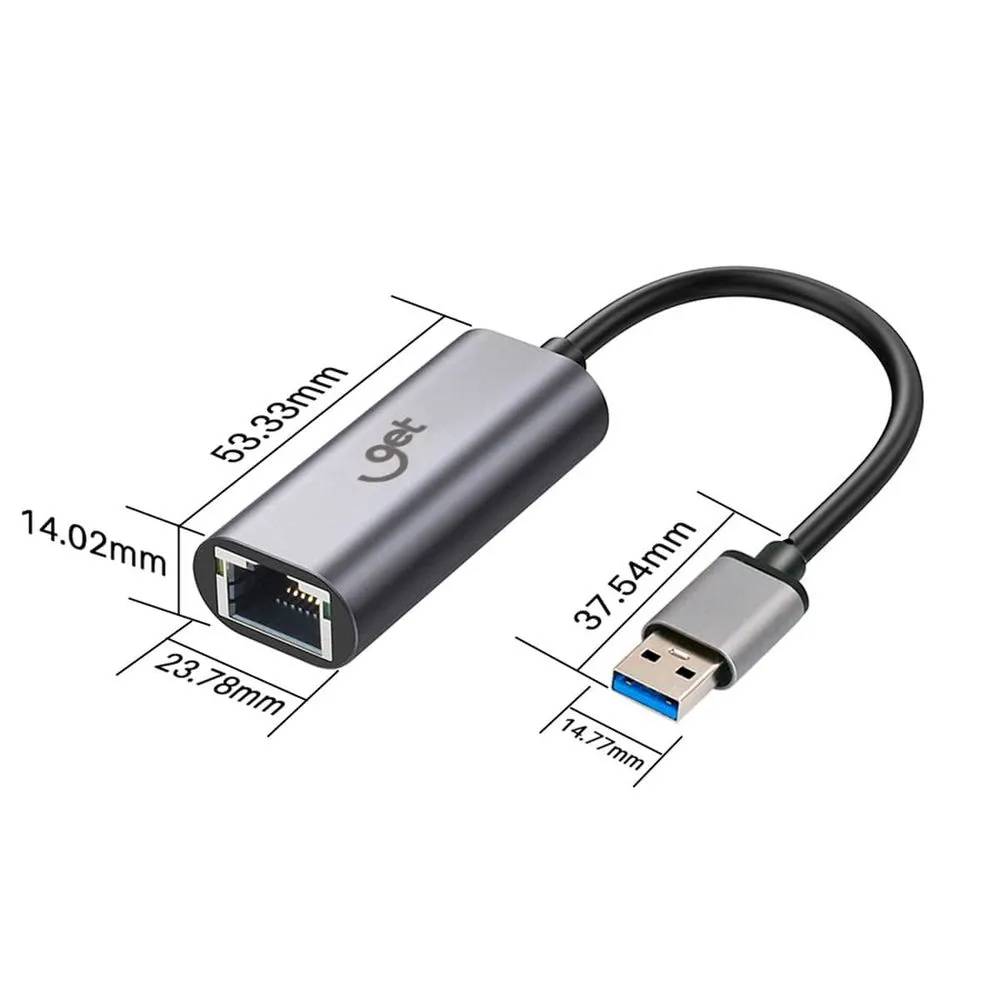 Adaptador USB 3.0 A-Macho - Rede RJ45 10/100/1000 Get 71816