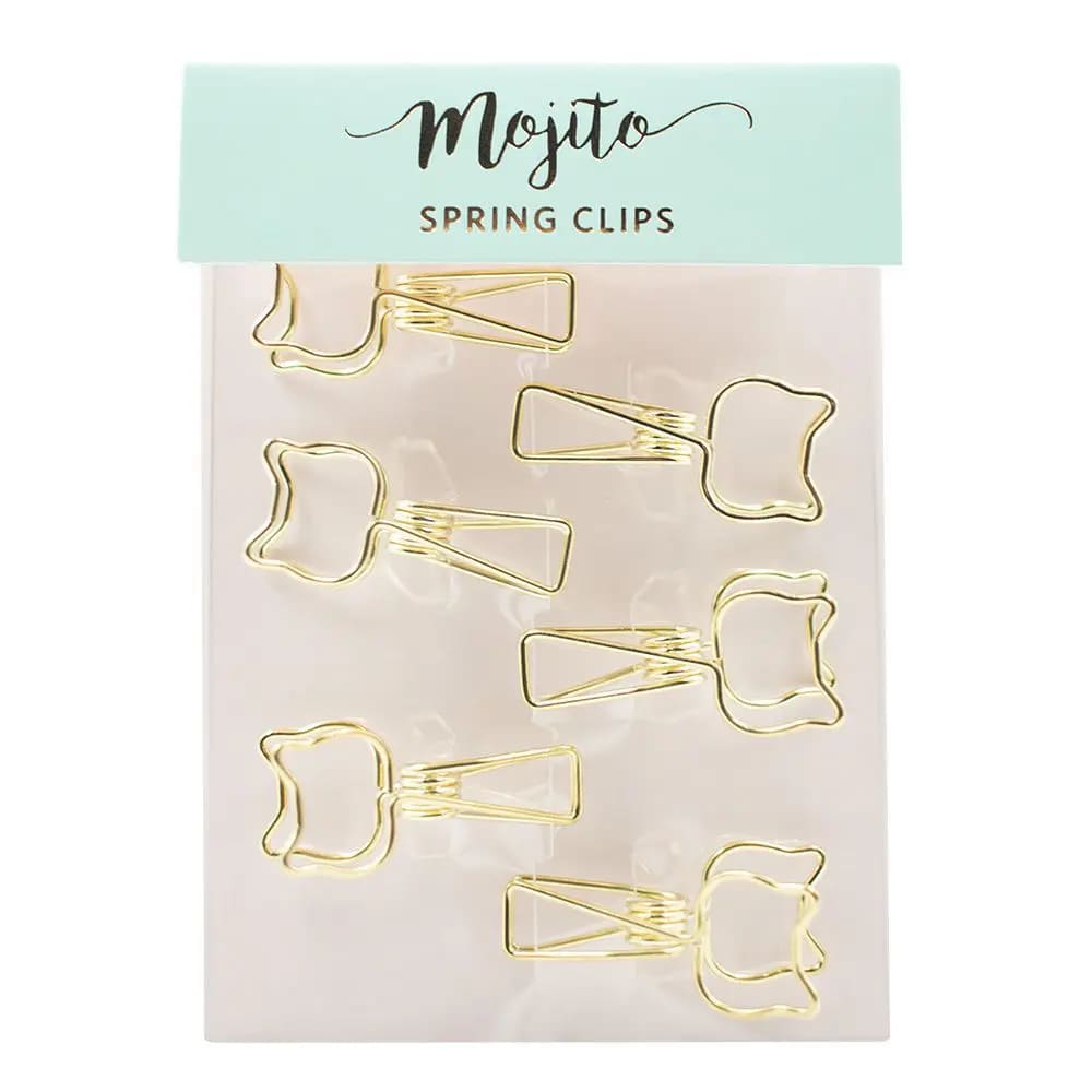 Prendedor de Papel Bee Unique Kitty Shape com 6 unidades Douradas