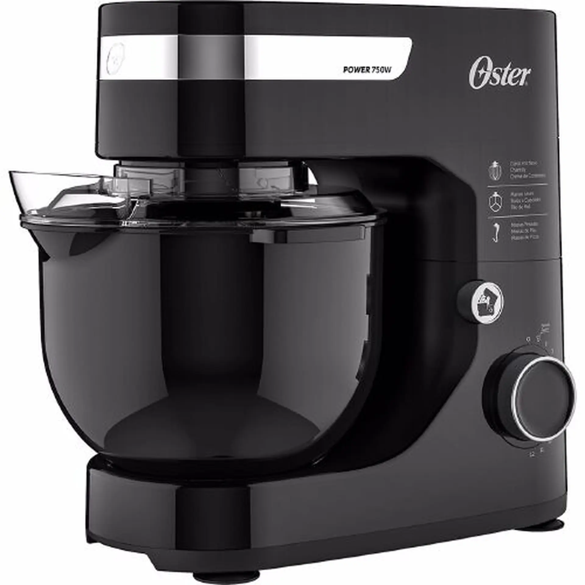 Batedeira Planetária Oster OBAT610 12 Velocidades 750W Tigela 4L - Preto - 220 Volts