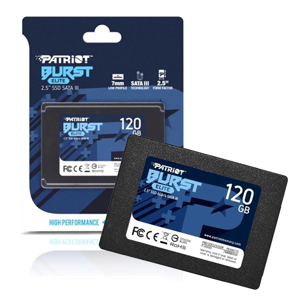 SSD 120 GB Sata 3 2,5" Patriot PBE120GS25SSDR Leitura 450 MBPS Gravação: 320 MBPS