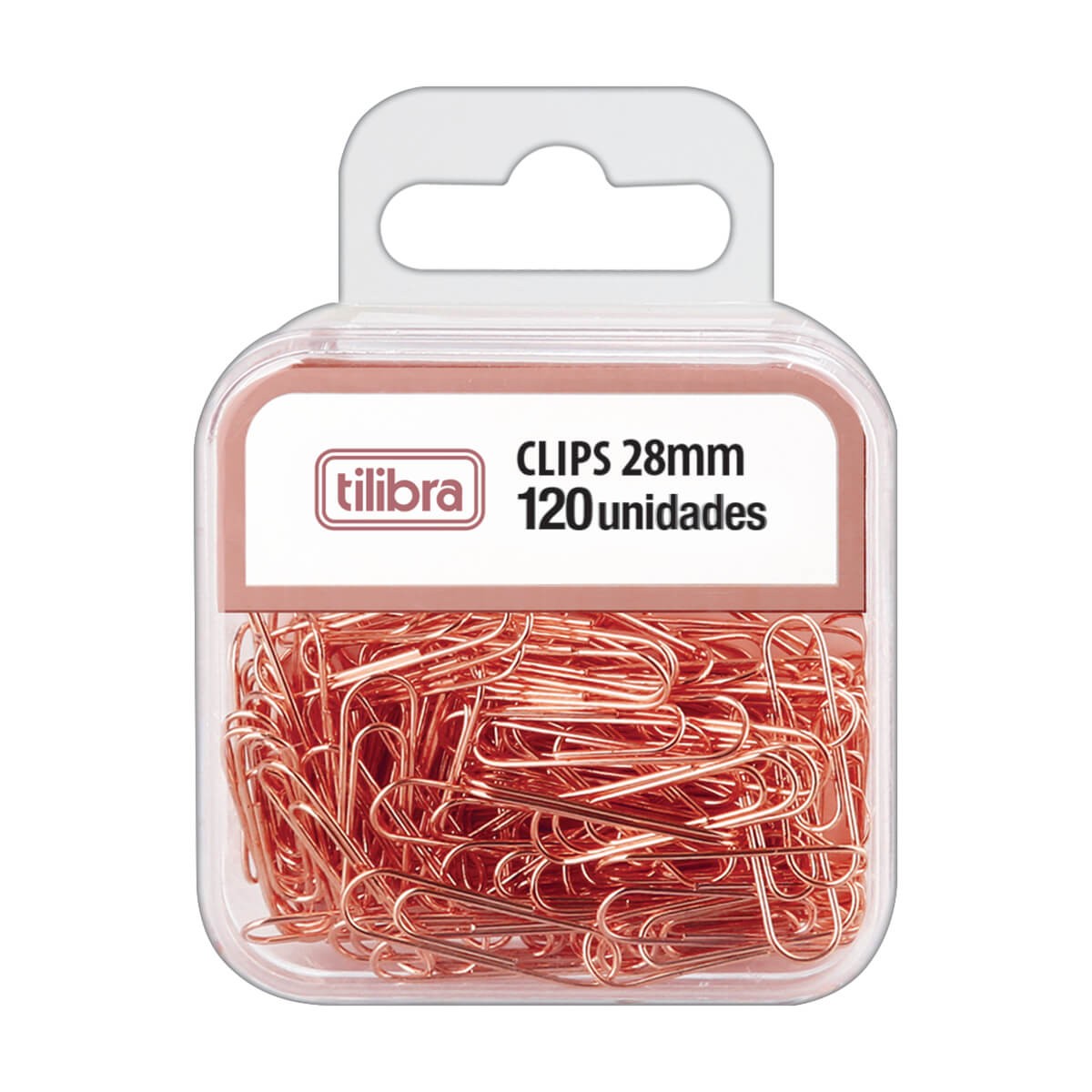 Clips Tilibra 28mm 120 Unidades Ouro Rose