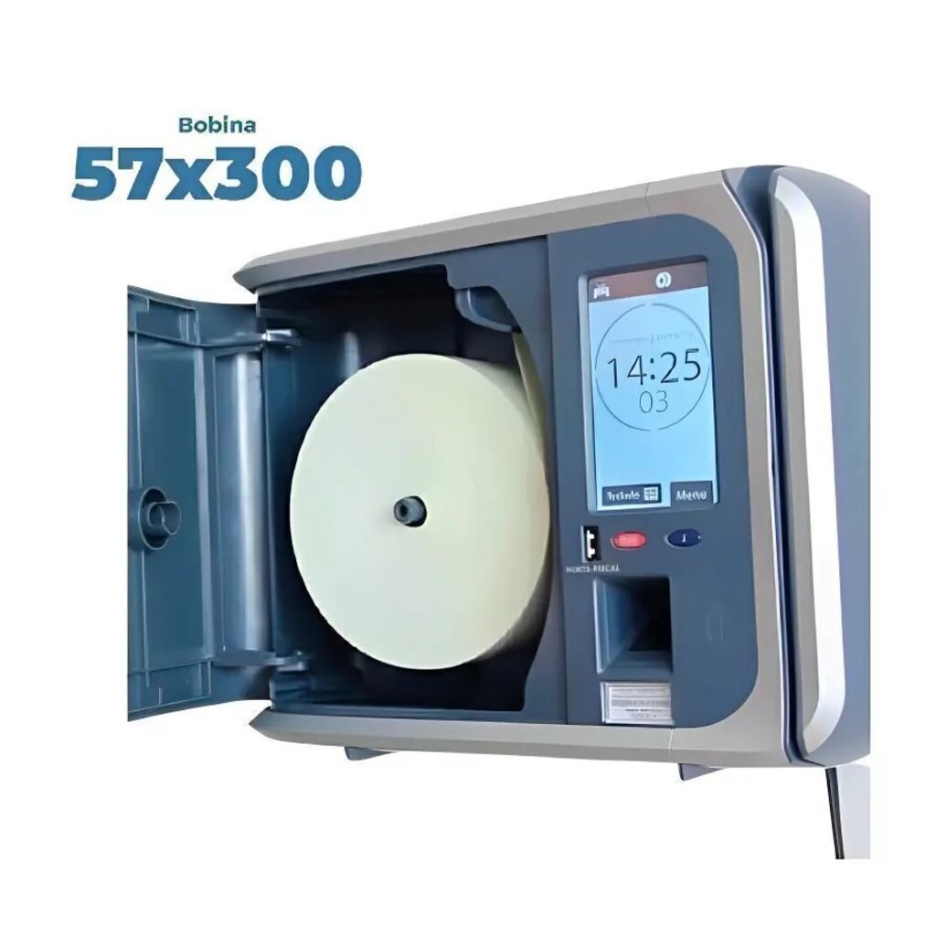 Bobina Térmica REP 1 Via 57mm x 300 Metros Branca - Caixa com 6 Unidades - Ideal para Relógio Ponto - 45000112