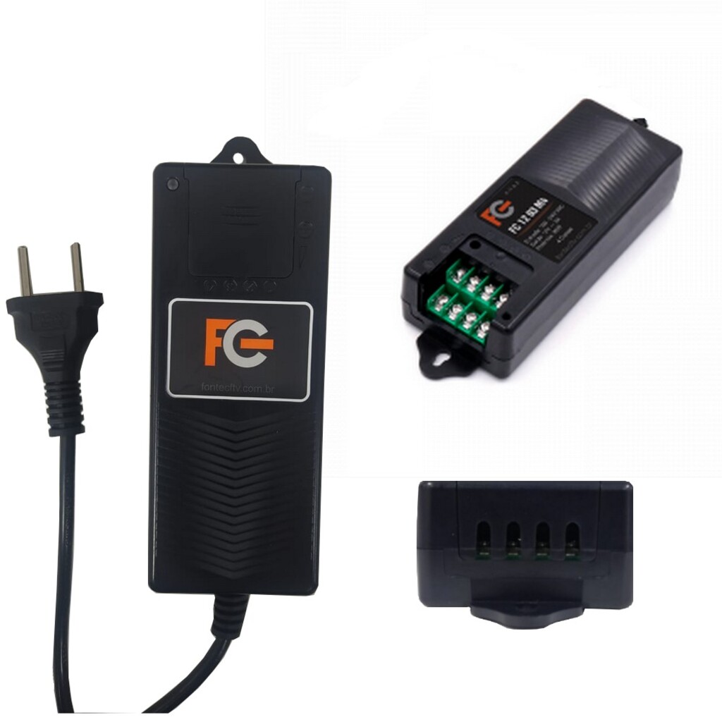 Fonte Eletrônica 12V 7A 84W 4 Saidas com Borne FC Fontes - FC1207M4