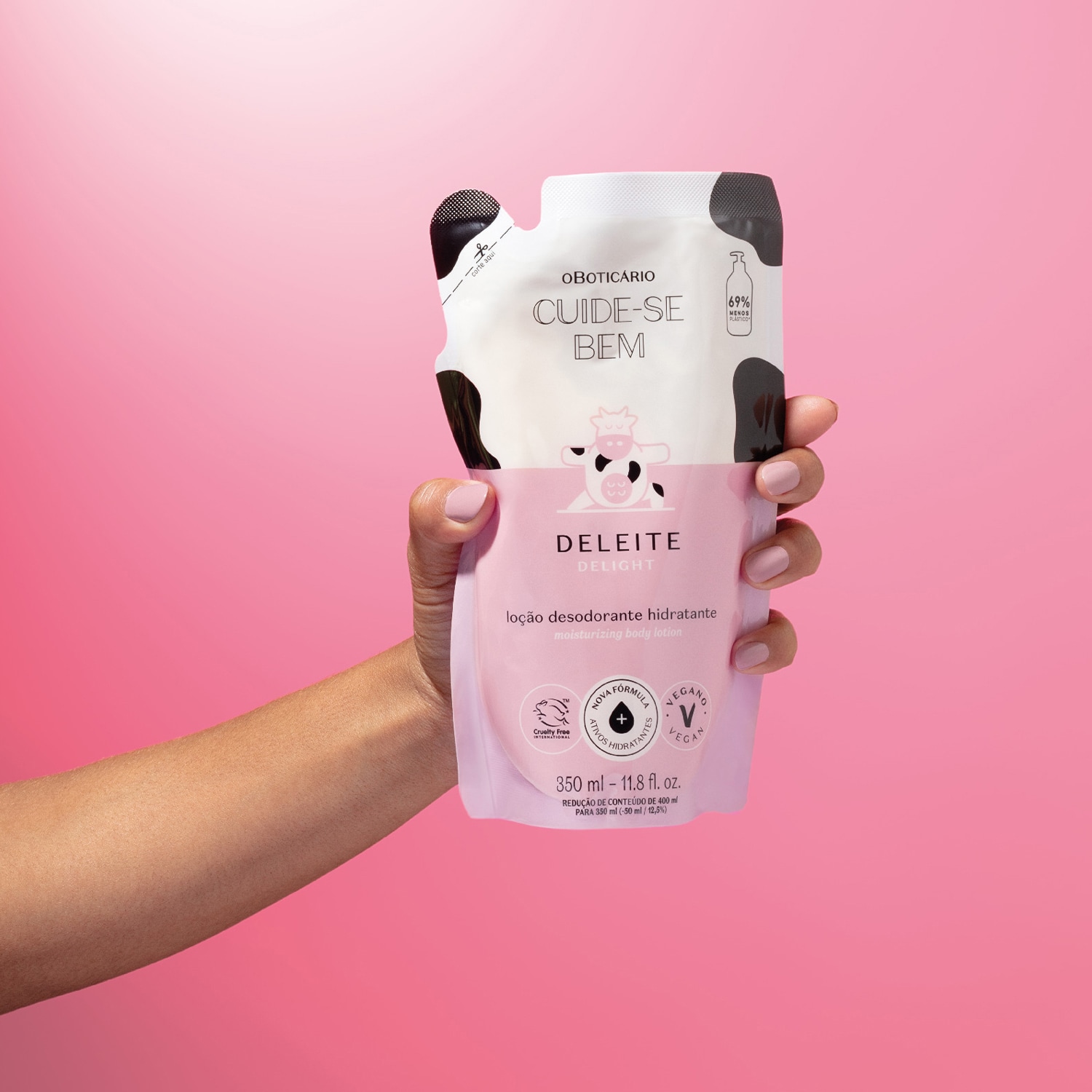 Refil Loção Desodorante Hidratante Corporal Cuide-se Bem Deleite 350ml
