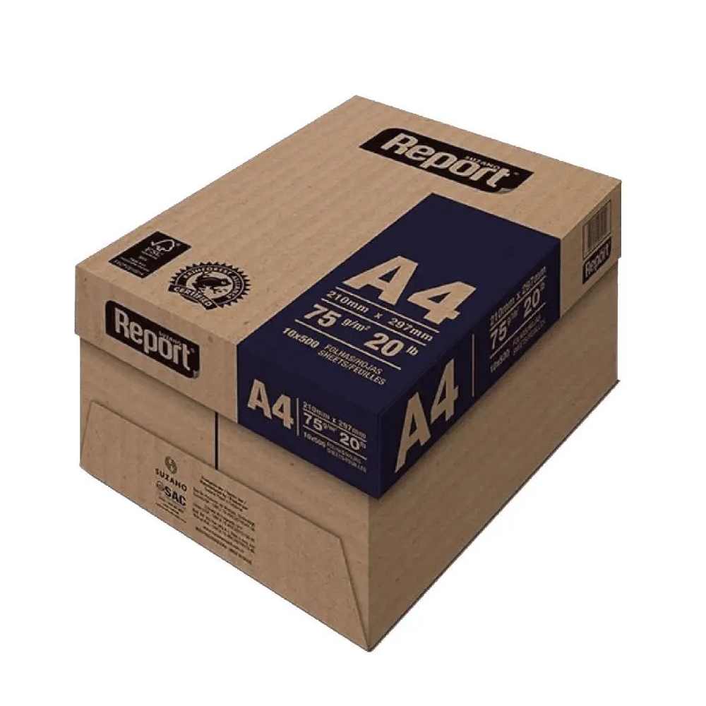 Papel A4 Branco Report 10 Resmas 500 Folhas 210 x 297 75g 20088997 20091915