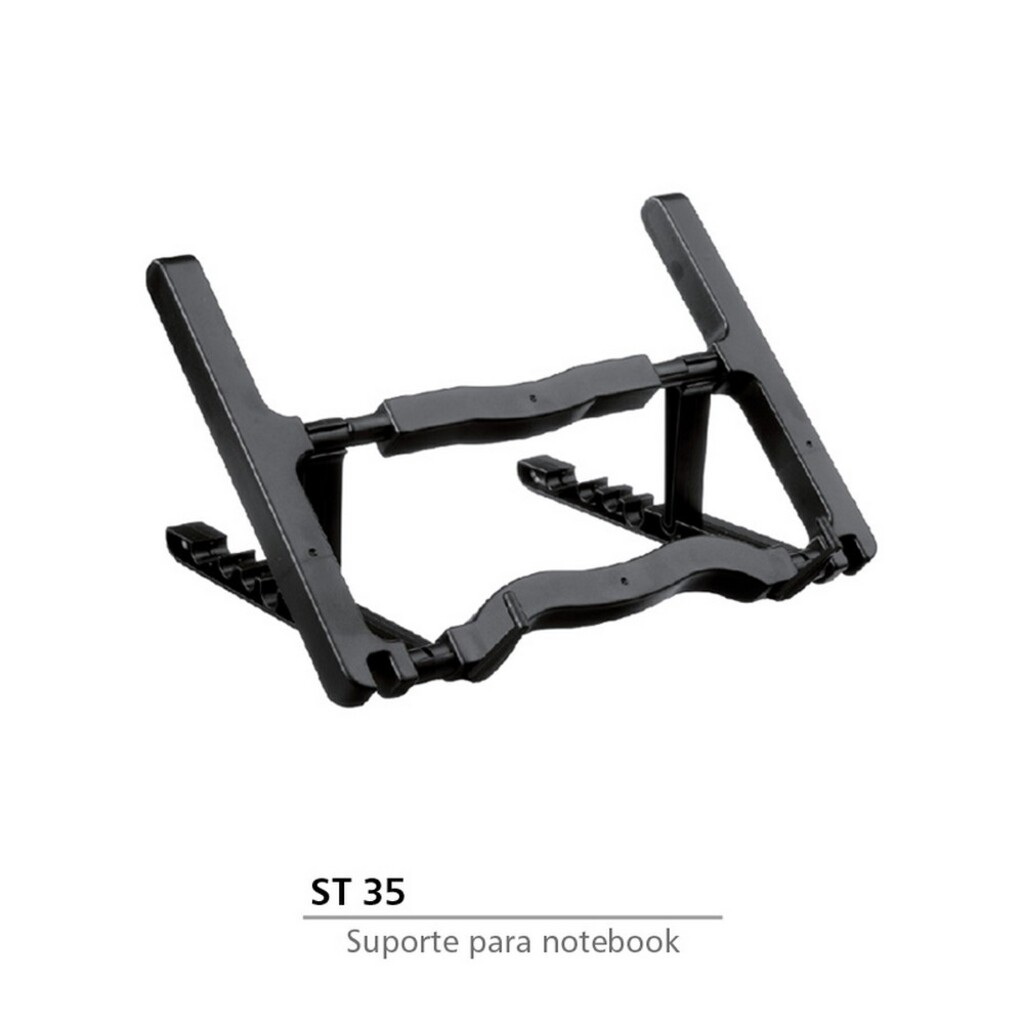 Base para Notebook Preto Ergonômico com 3 Niveis de Inclinação 15°, 30°, 45° - Masticmol - ST35.031