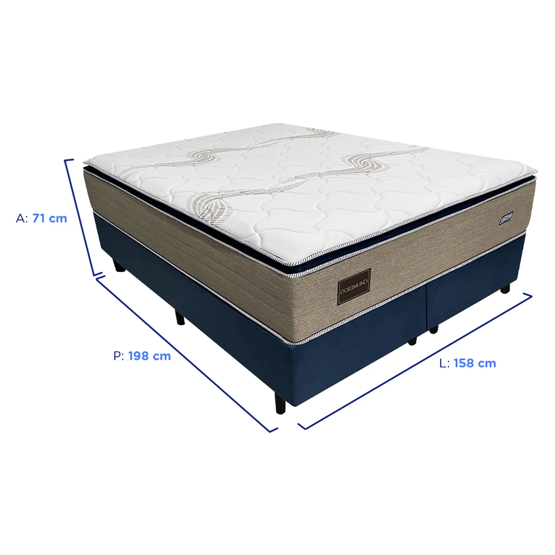 Colchão Cama Box Gazin Molas BlueWave Queen Size Dortmund 158x198