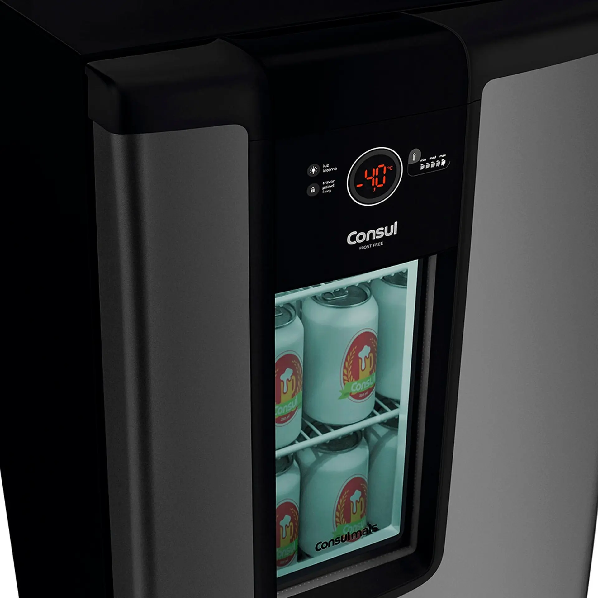 Cervejeira Consul 82L com Painel de Controle Frost Free CZD12 - Titanium - 110 Volts