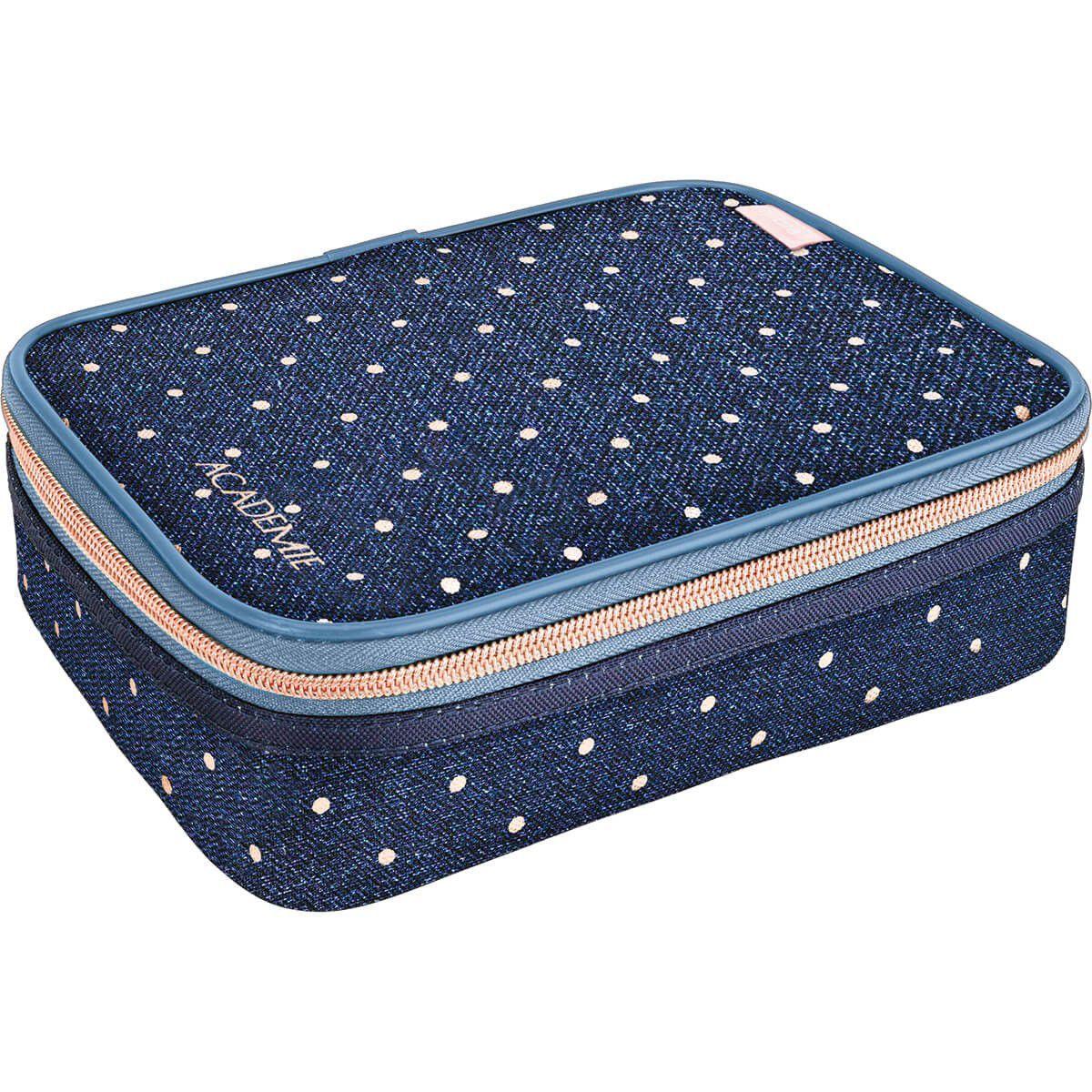 Estojo Tilibra Box Académie Poá Metalizado Prático e Espaçoso