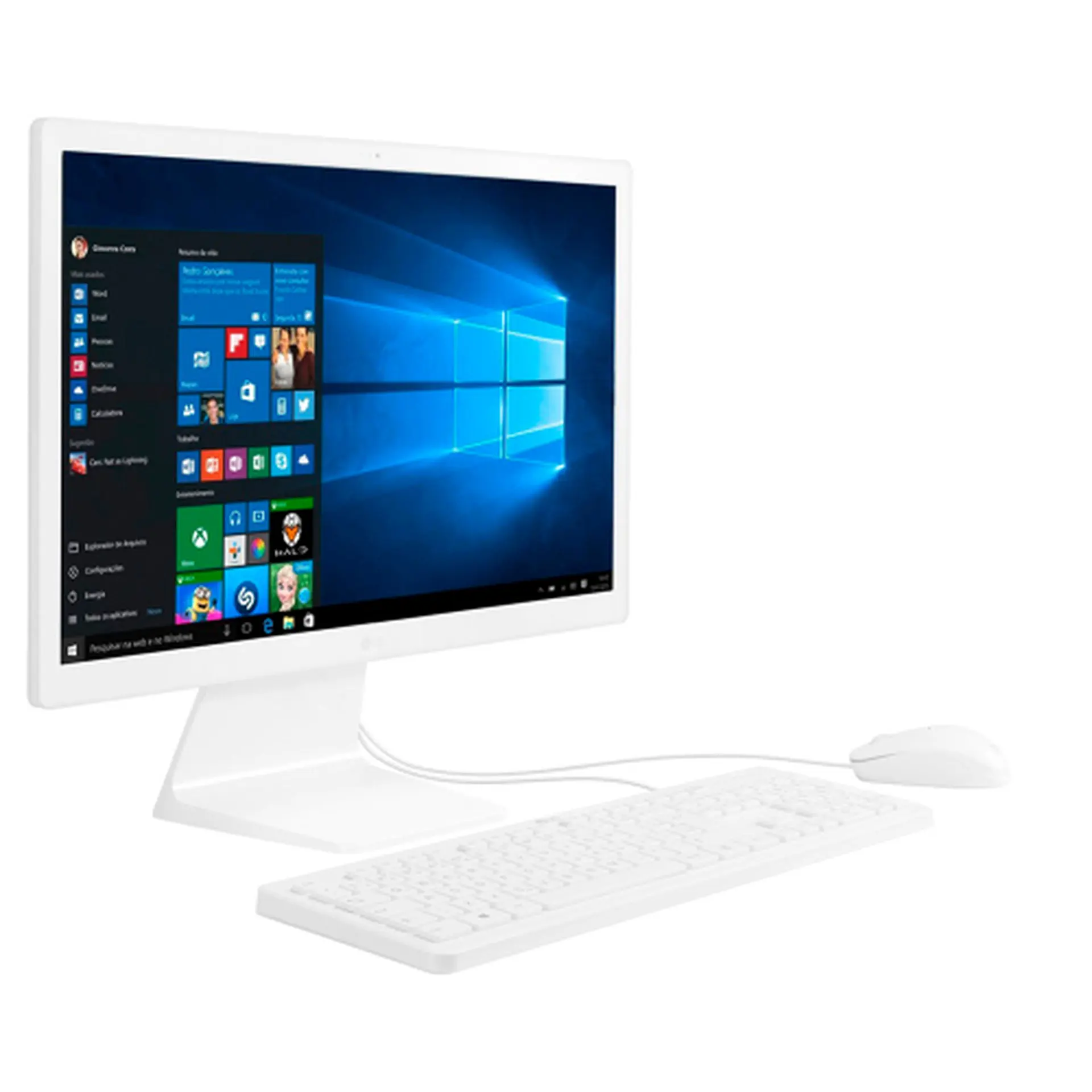 Computador LG All in One Quad Core W10 4GB 500GB HD 21.5" 22V280 - Branco - Bivolt