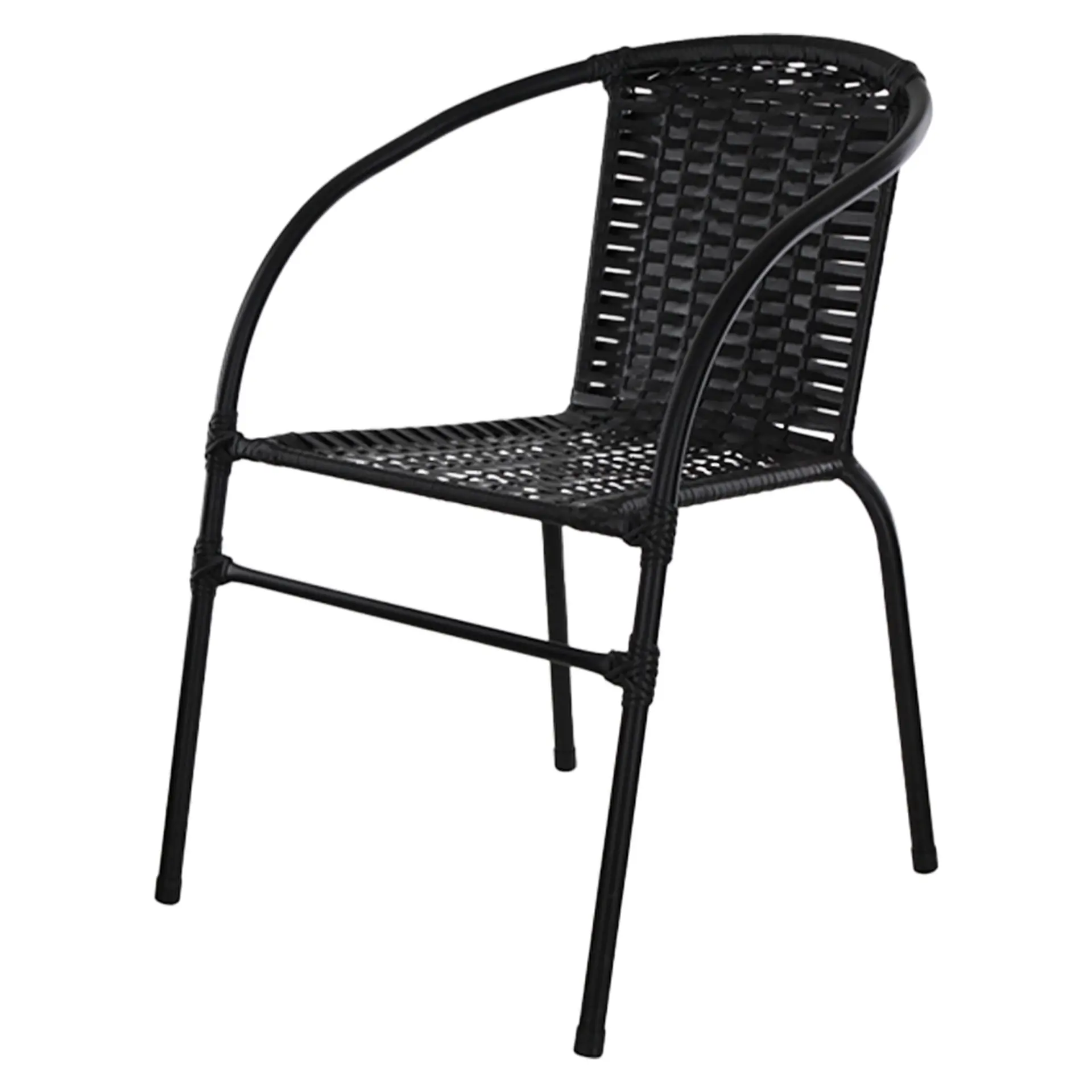 Conjunto de Mesa 4 Cadeiras Tampo de Vidro Happy Hour Cadeiras Fama - Preto