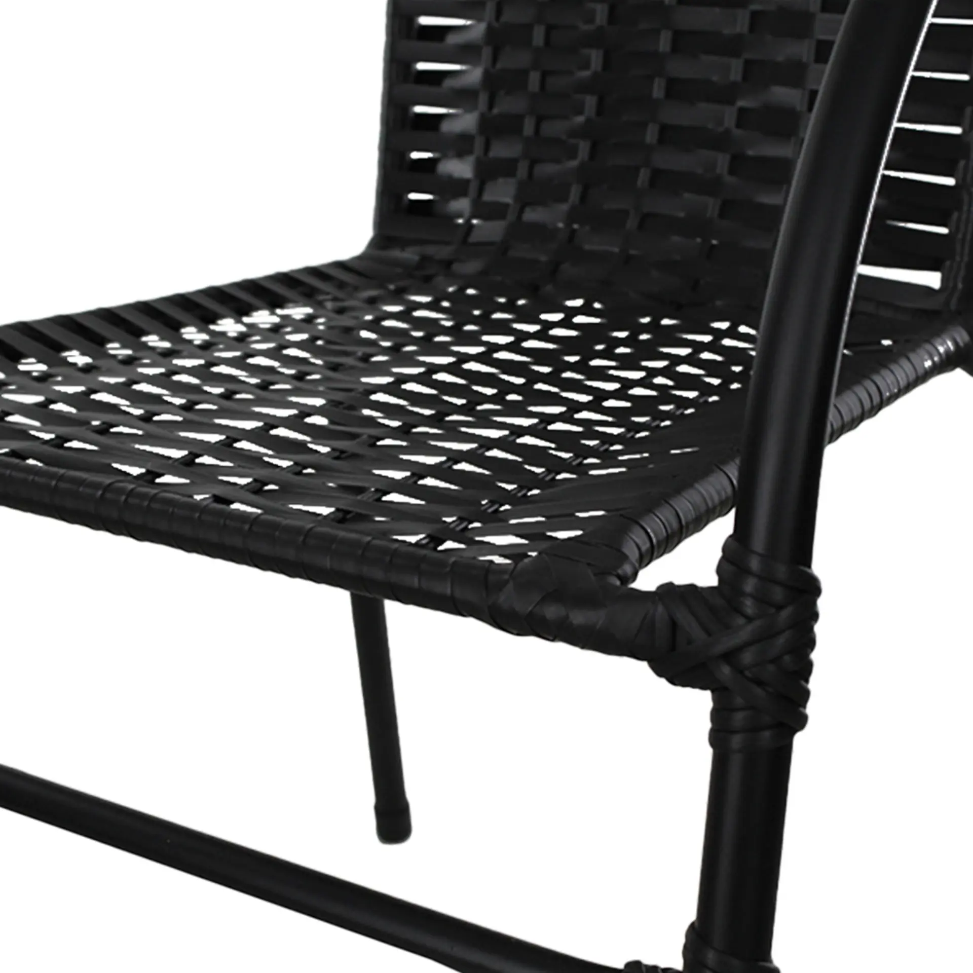 Conjunto de Mesa 4 Cadeiras Tampo de Vidro Happy Hour Cadeiras Fama - Preto