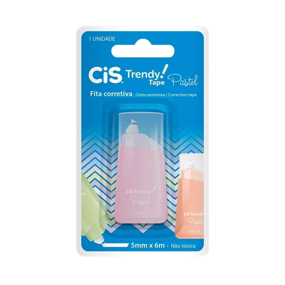 Corretiva Fita CIS Trendy Tape 5mm x 6mm Unidade Pastel Sortido