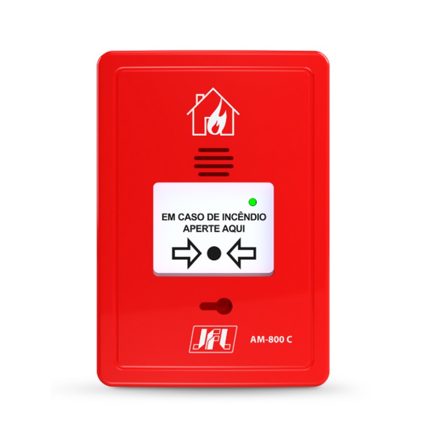 Acionador Manual Rearmável 24V Convencional incêndio JFL AM800C