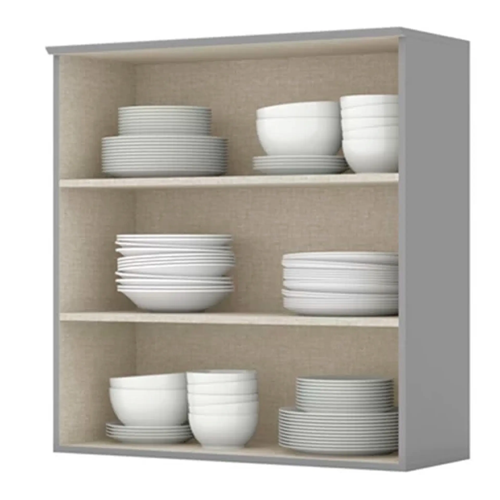 Armário Aéreo 80cm 2 Portas MDF Americana Henn - Cinza