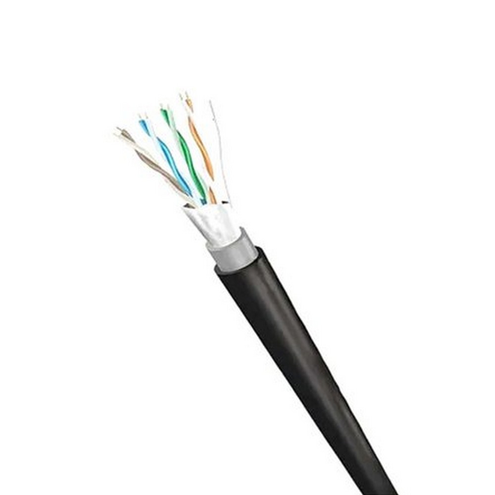 Cabo CFTV Dupla Capa Blindado 24AWG Telecam Cabos 4 Pares Preto Vendido por Metro
