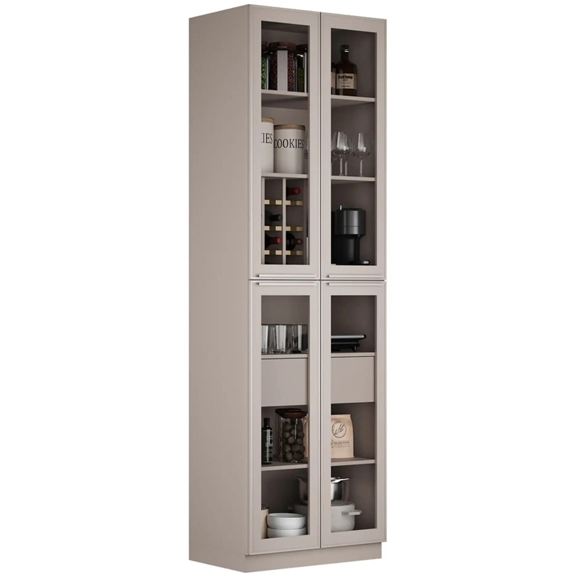 Cristaleira 4 Portas com Vidro 6 Prateleiras Itatiaia Essence - Fendi