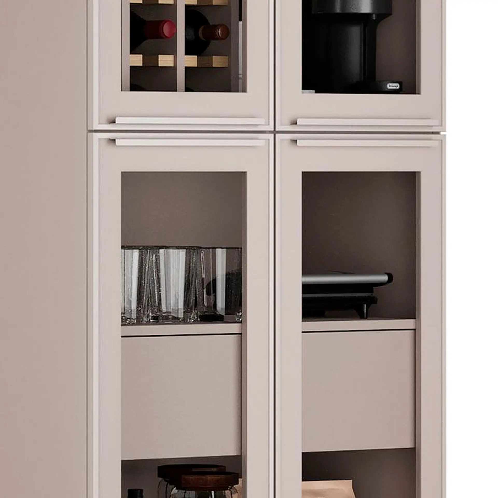 Cristaleira 4 Portas com Vidro 6 Prateleiras Itatiaia Essence - Fendi