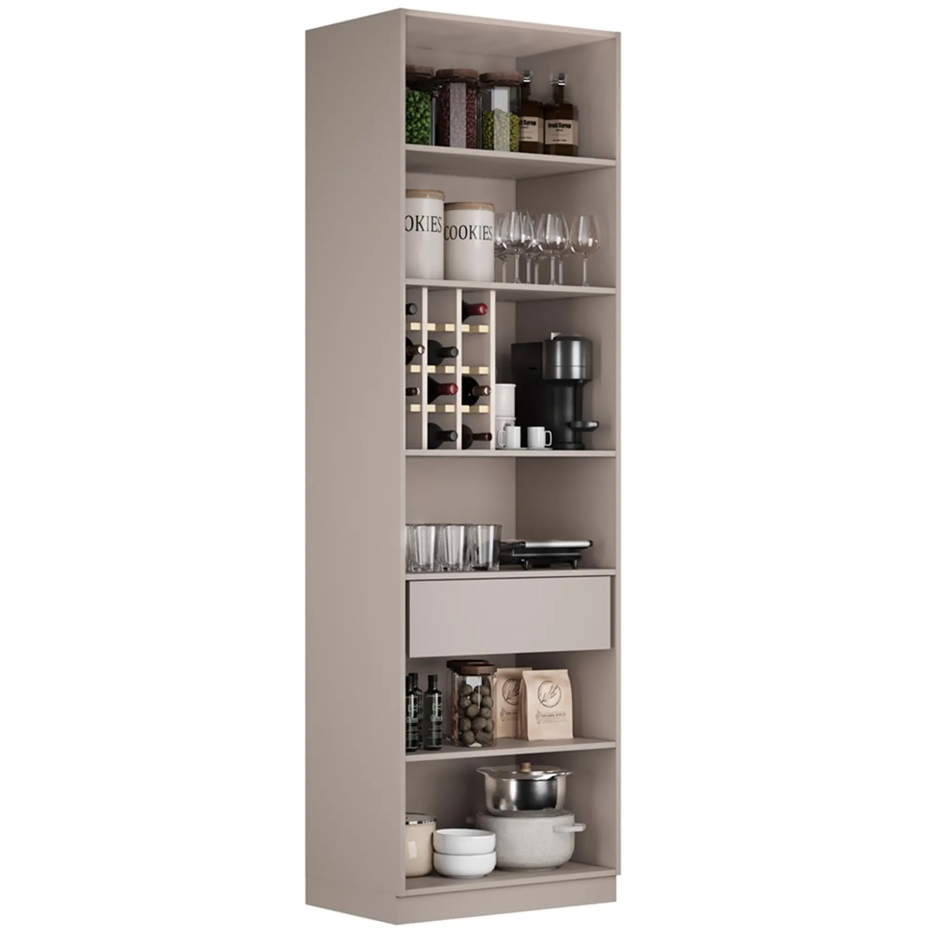 Cristaleira 4 Portas com Vidro 6 Prateleiras Itatiaia Essence - Fendi