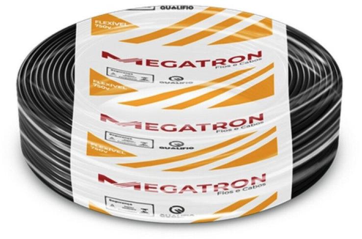 Cabo de Energia Flexível 750V 1,5mm Preto Megatron 7382 Rolo 100m