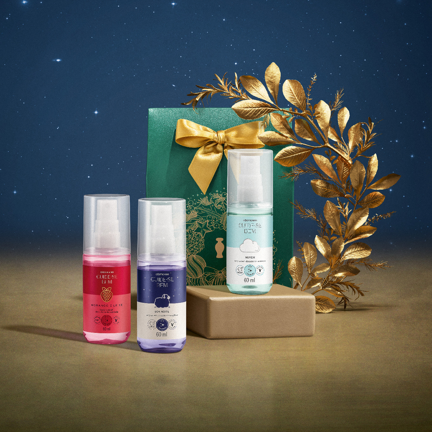 Kit Presente Natal Cuide-Se Bem Mini Splashes (3 itens)